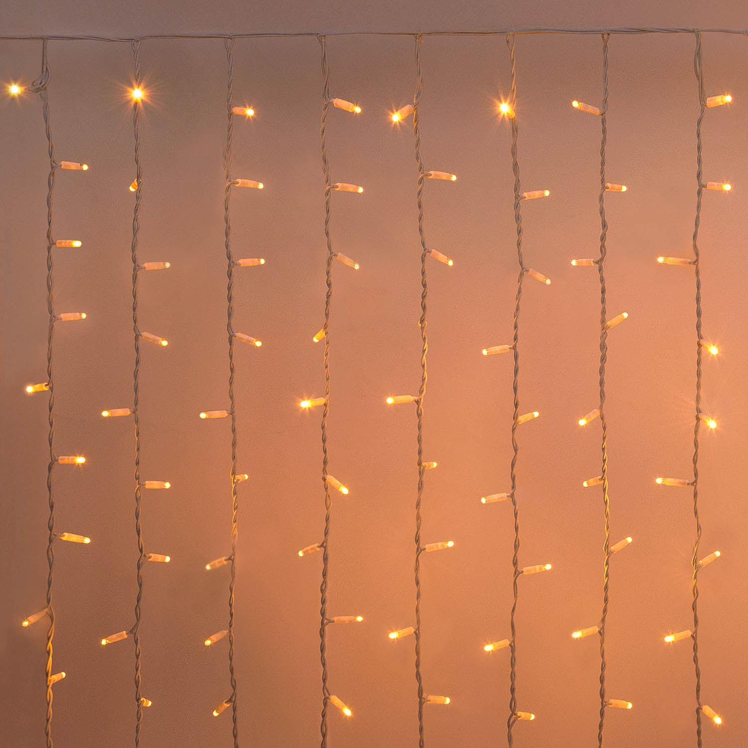 Tenda 2 x h 2 m, 320 maxiled bianco caldo, cavo bianco, prolungabile, IP67 8