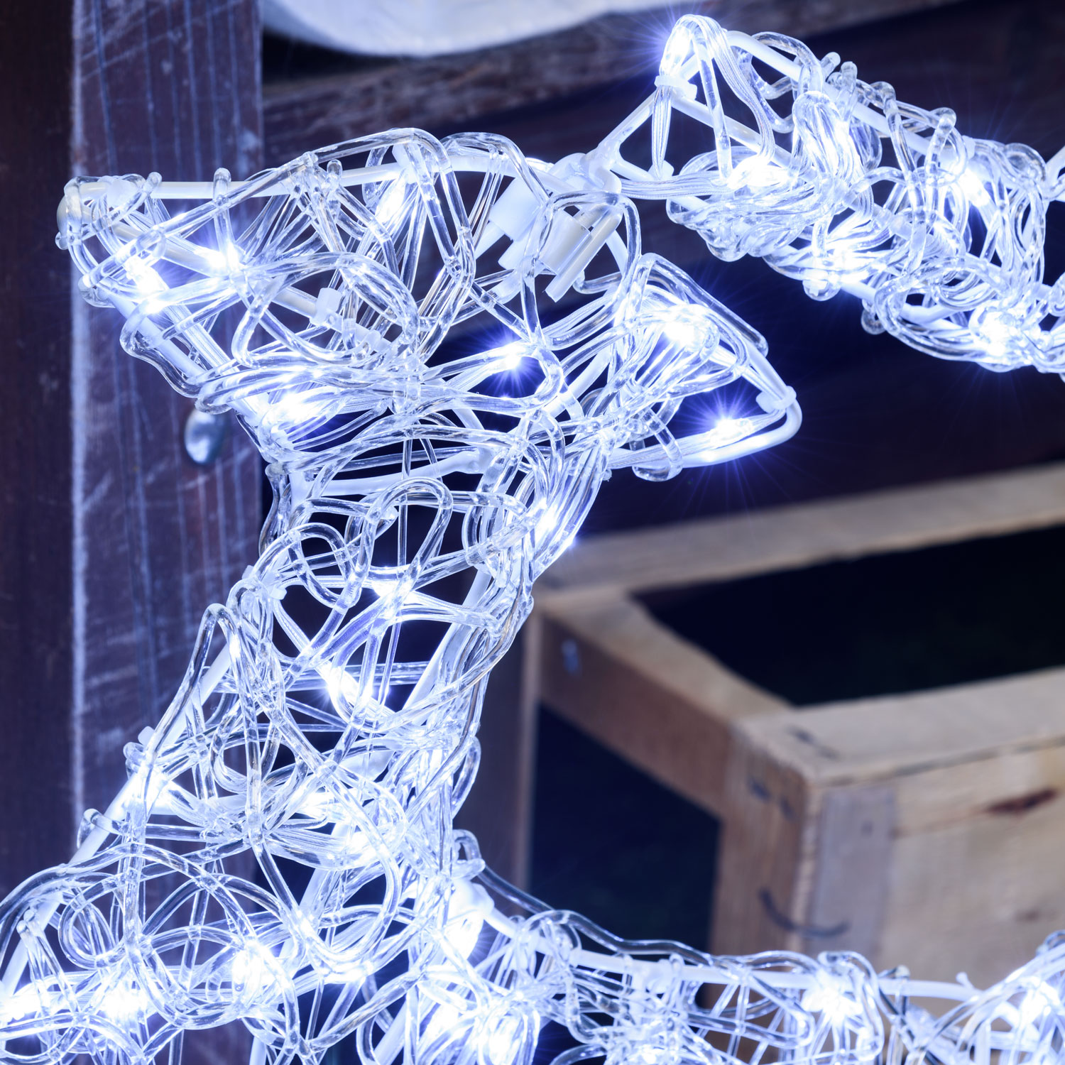 Renne au galop 2D, h. 65 cm, gouttes led blanc froid 6 Renne au galop 2D, h. 65 cm, gouttes led blanc froid 6