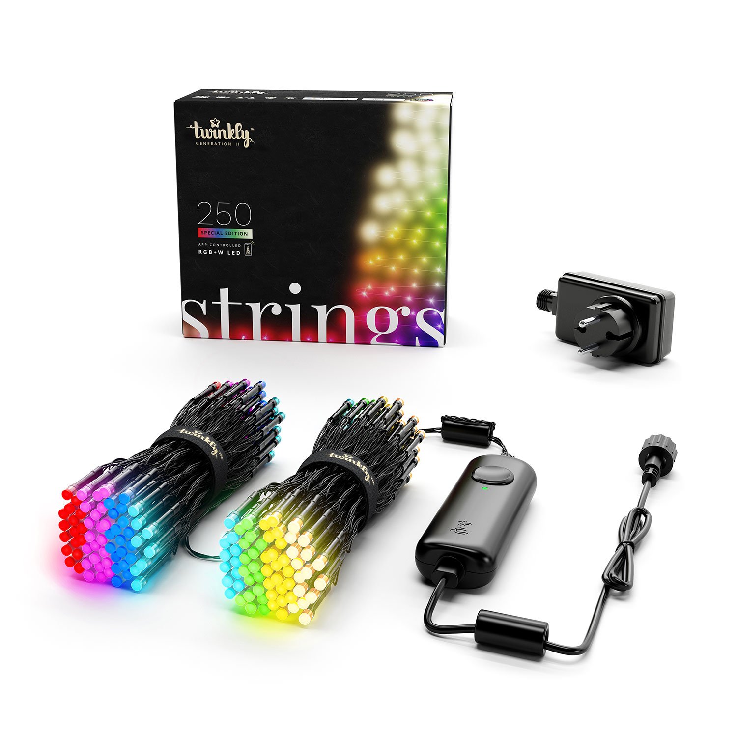 Guirnalda Twinkly Special Edition RGB y Blanco cálido de 20 m, 250 led, cable negro 1 Guirnalda Twinkly Special Edition RGB y Blanco cálido de 20 m, 250 led, cable negro 1