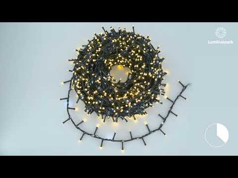 Guirlande Ruban de Lumière StarFall 30 m, 1660 led blanc chaud et blanc froid, câble vert 2