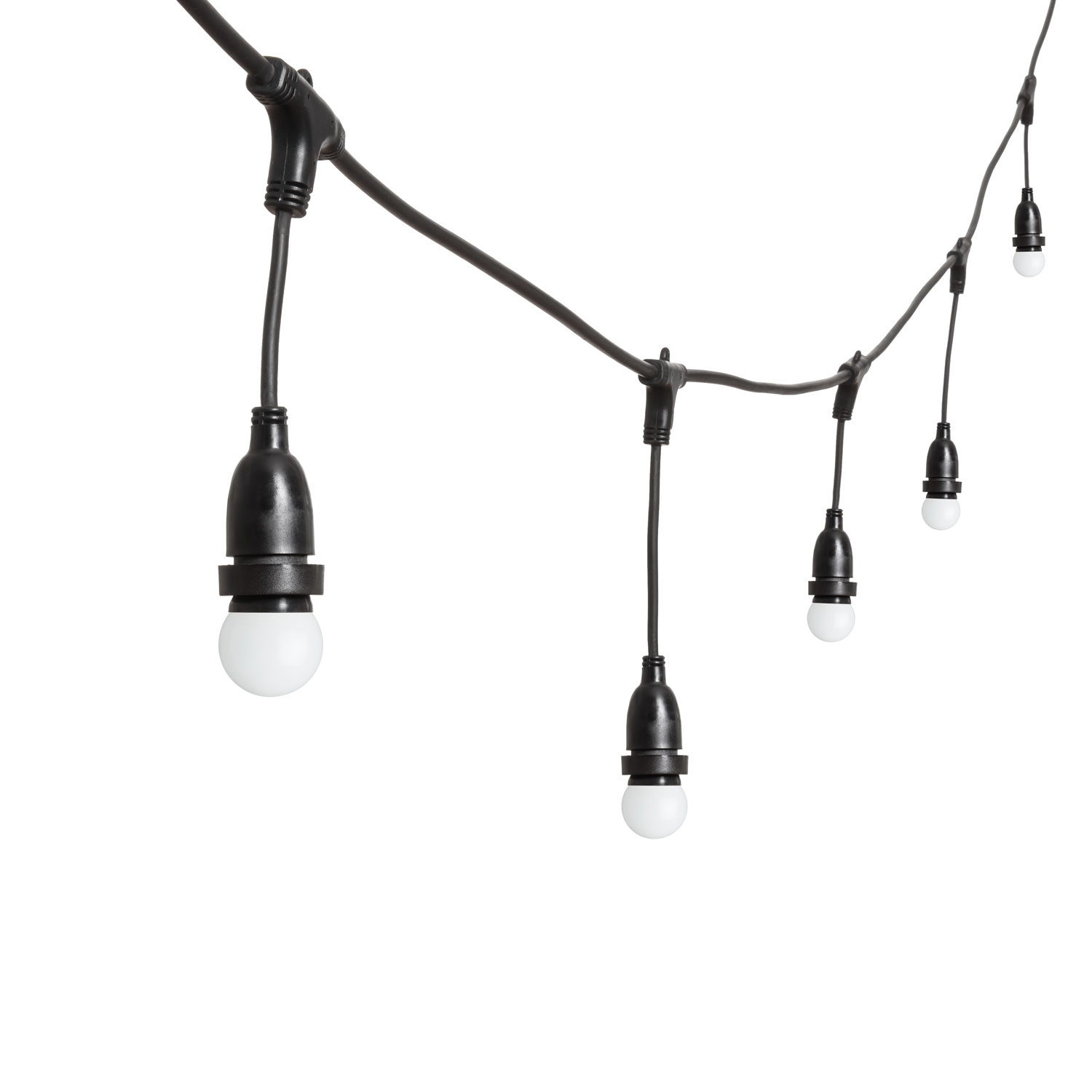 Catena 5 m, 8 lampadine led pendenti globo Ø 45 mm di 1,2 Watt, h 30 cm, prolungabile Catena 5 m, 8 lampadine led pendenti globo Ø 45 mm di 1,2 Watt, h 30 cm, prolungabile