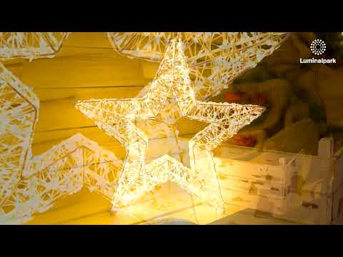 Weiße 3D-Stern Ø 55 cm, 2000 Micro-LEDs in Warm- und Kaltweiß 2