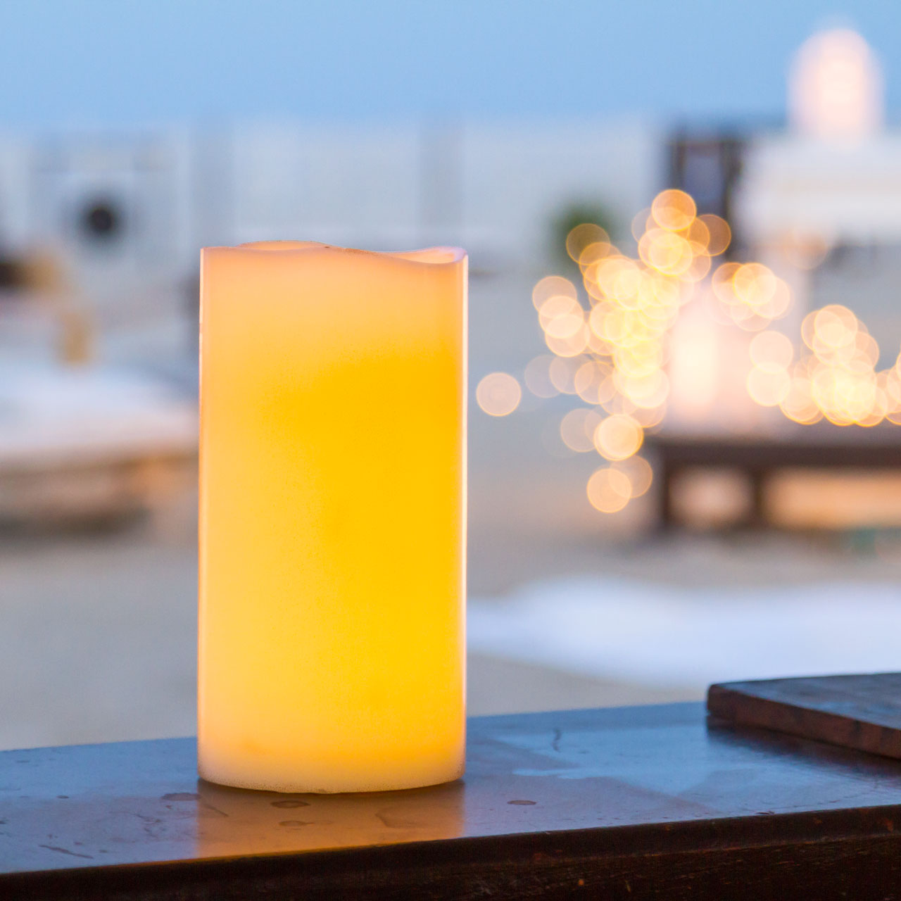 Bougie ivoire h 20 cm, led blanc chaud 8 Bougie ivoire h 20 cm, led blanc chaud 8