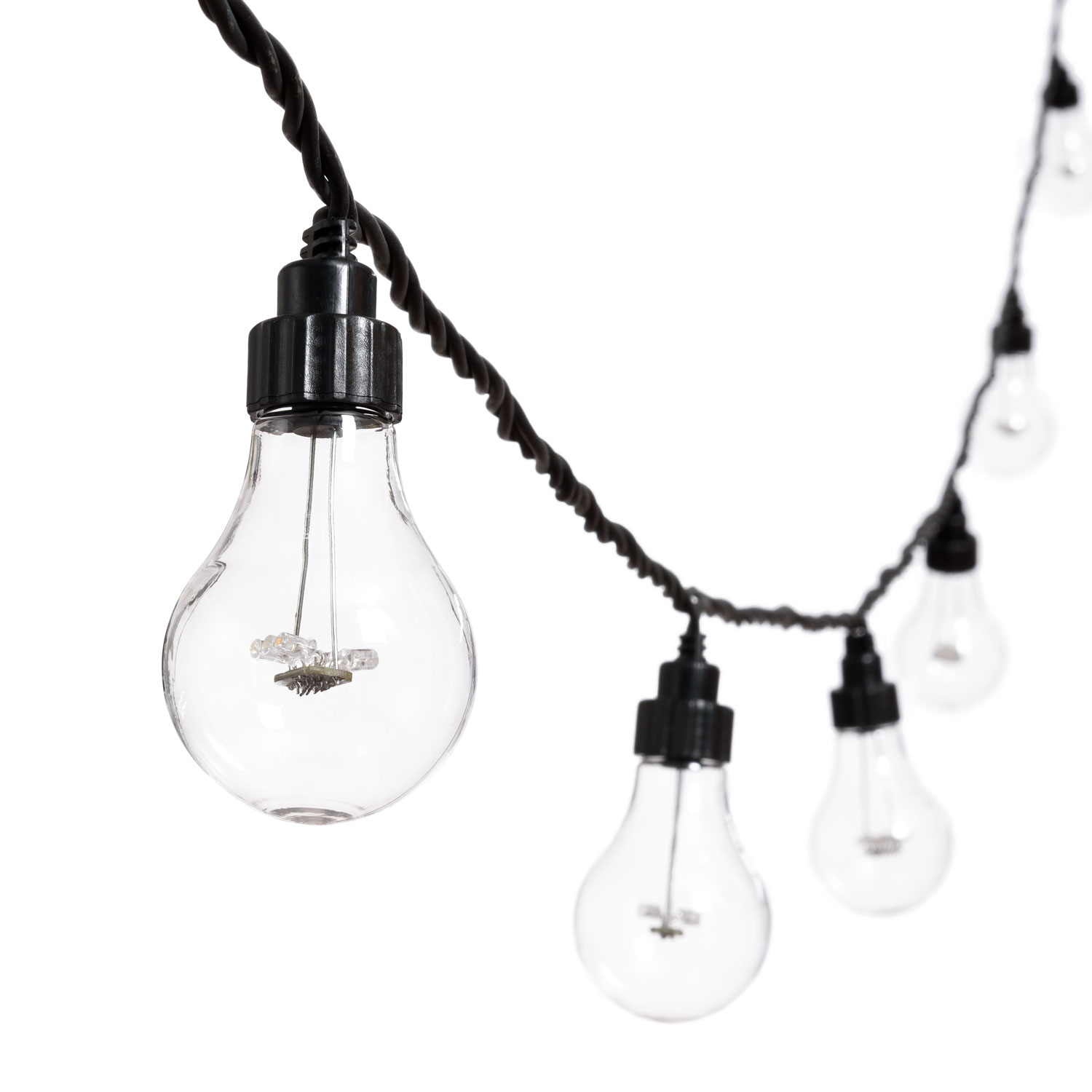 Catena 10 m, 20 lampadine Ø 60 mm, led bianco caldo, prolungabile 4 Catena 10 m, 20 lampadine Ø 60 mm, led bianco caldo, prolungabile 4