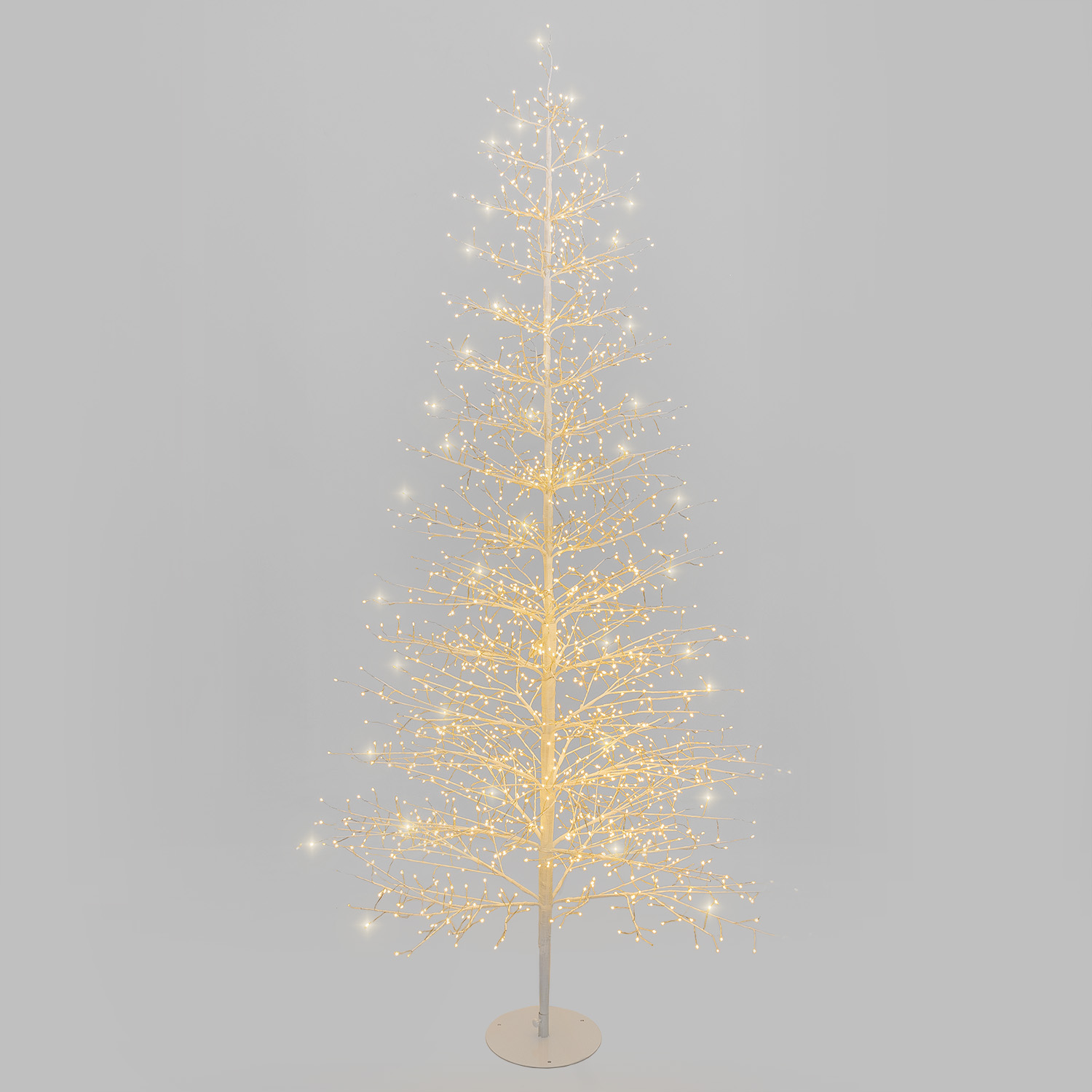 Albero Conico Tiglio bianco h 2,1 m, 1856 microled bianco caldo, uso interno