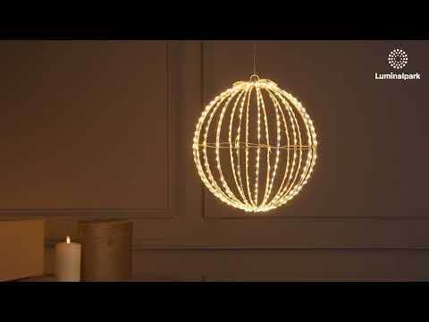 3D klappbare weiße Sphäre, Ø 30 cm, 520 warmweiße und kaltweiße Micro-LEDs, für Innenbereich 2