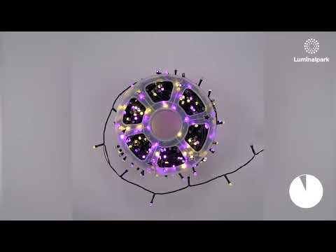 Guirnalda 50 m, 500 led Diamante Bubble multy candy, cable verde 2