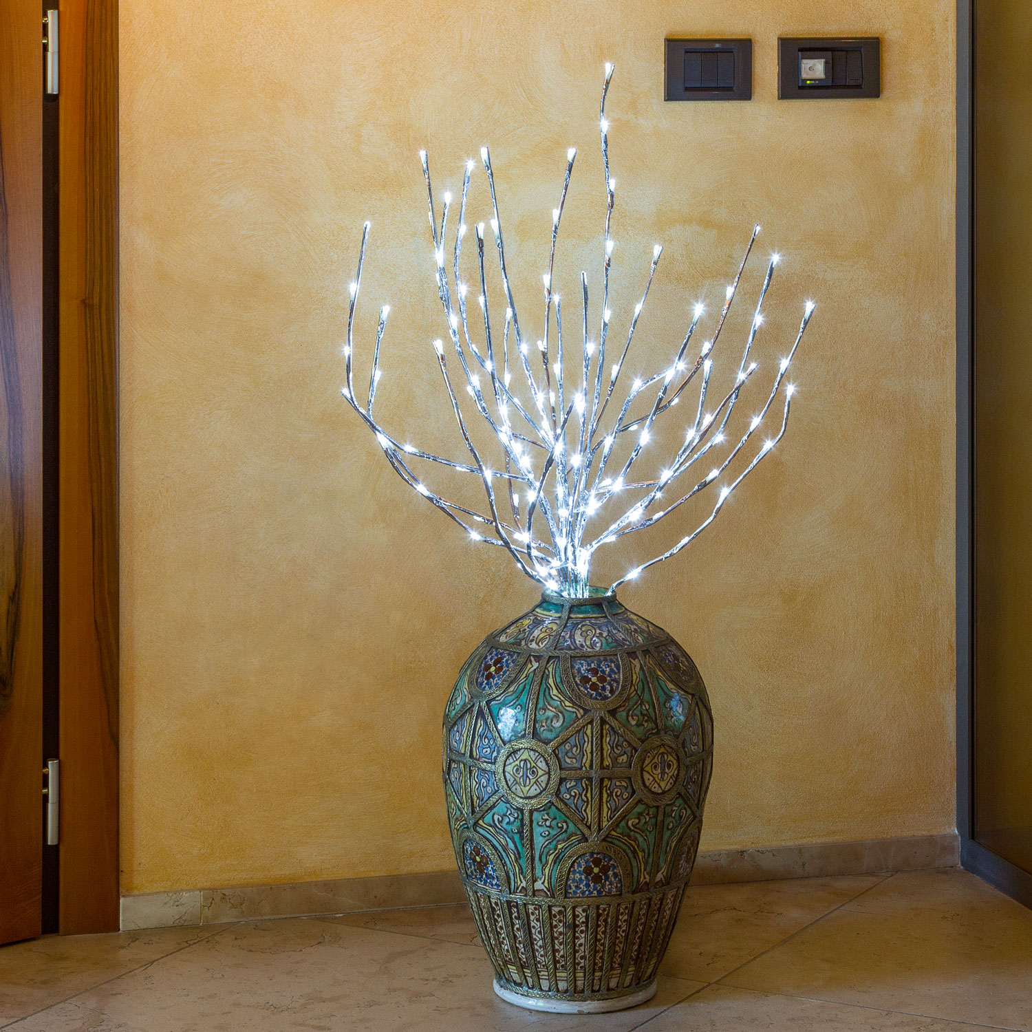 Branche lumineuse argentée, 144 led blanc froid (100 cm) 7 Branche lumineuse argentée, 144 led blanc froid (100 cm) 7