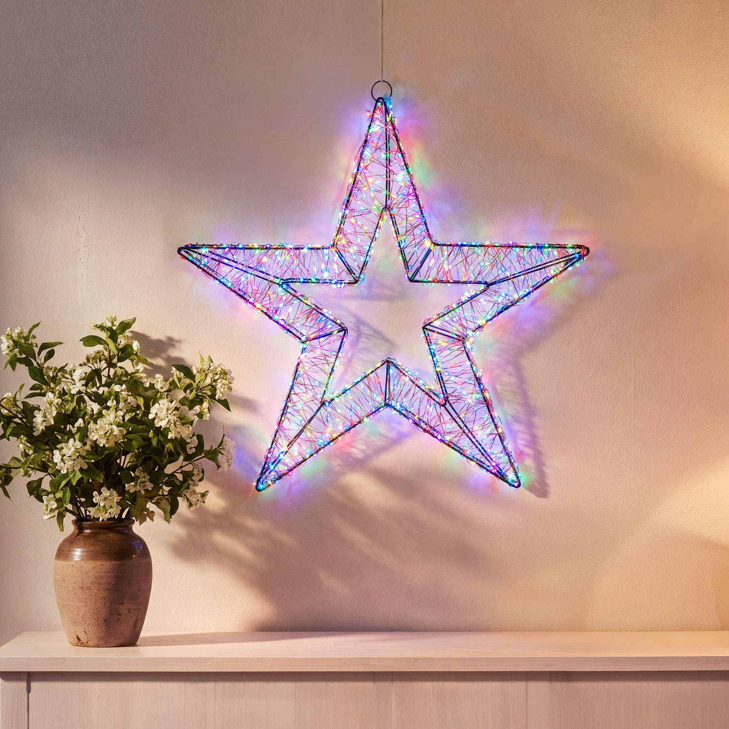 Stella 3D, Ø 55 cm, 2000 Micro led RGB cambiacolore, uso interno