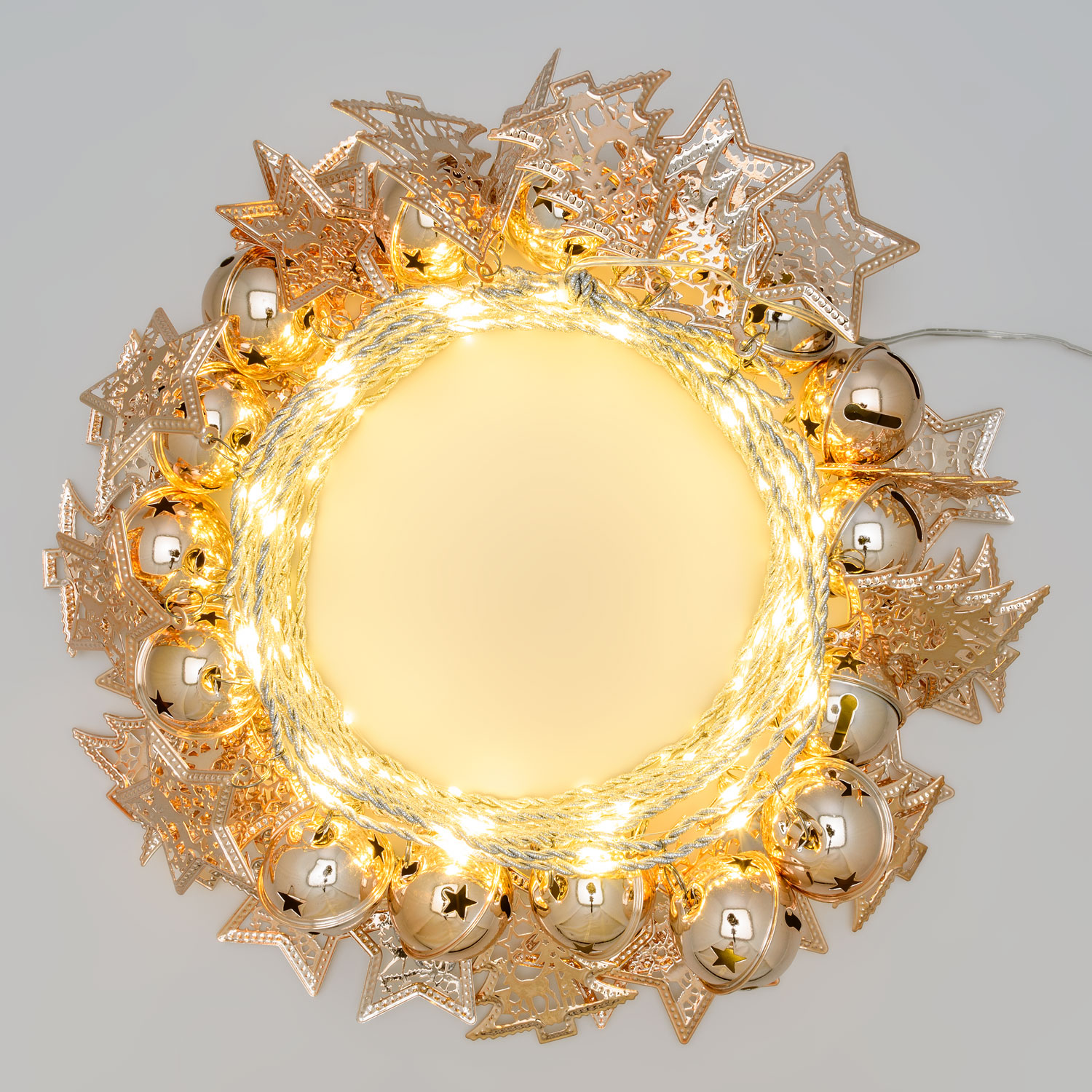 Guirlande lumineuse avec décorations champagne, microled blanc chaud 2 Guirlande lumineuse avec décorations champagne, microled blanc chaud 2