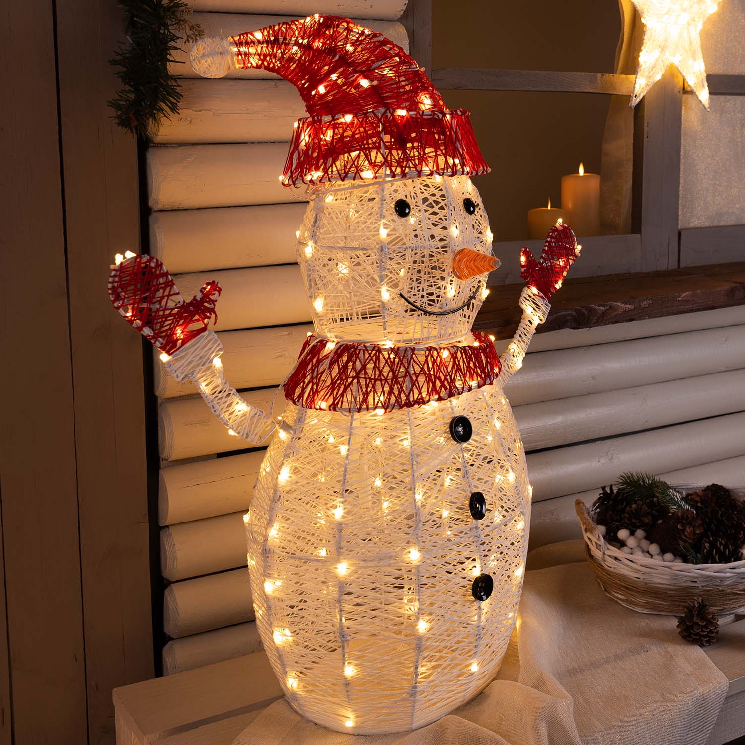 3D-Schneemann White & Color, H. 100 cm, 275 Dual Color LEDs in Warmweiß und Kaltweiß 4 3D-Schneemann White & Color, H. 100 cm, 275 Dual Color LEDs in Warmweiß und Kaltweiß 4