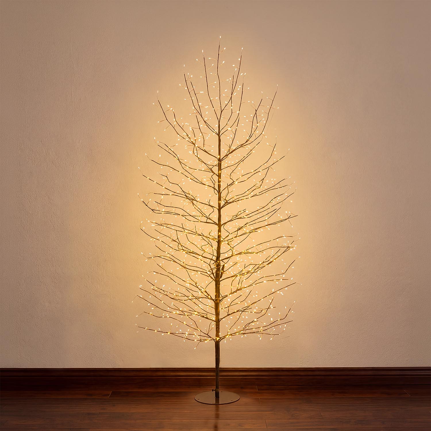 Arbre Branche de Tilleul marron h 2 m, 1120 microled blanc chaud, intérieur