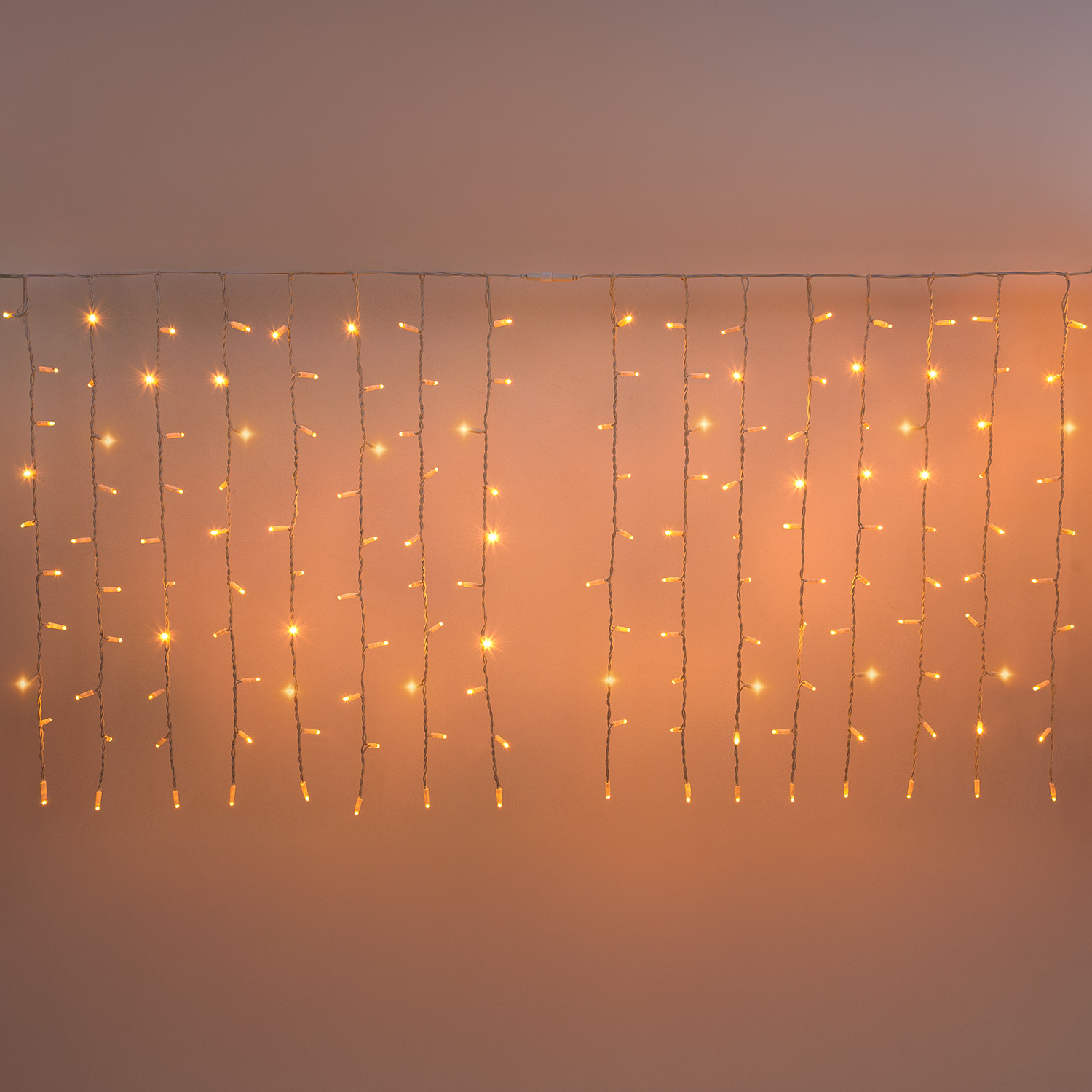 Rideau 4 x 1 m, 320 maxiled blanc chaud, câble blanc, prolongeable, IP67 2