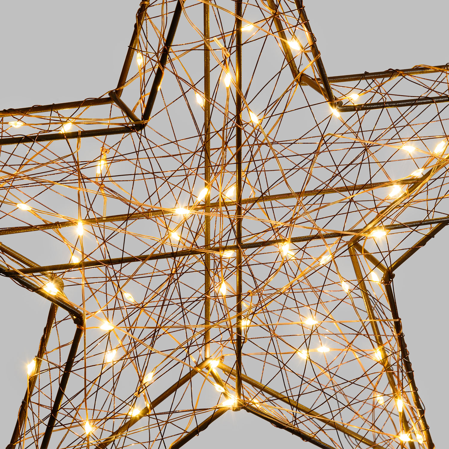 3D Star in Brown Metal Christmas Figure, Ø 40cm, 80 Warm White MicroLEDs 5 3D Star in Brown Metal Christmas Figure, Ø 40cm, 80 Warm White MicroLEDs 5