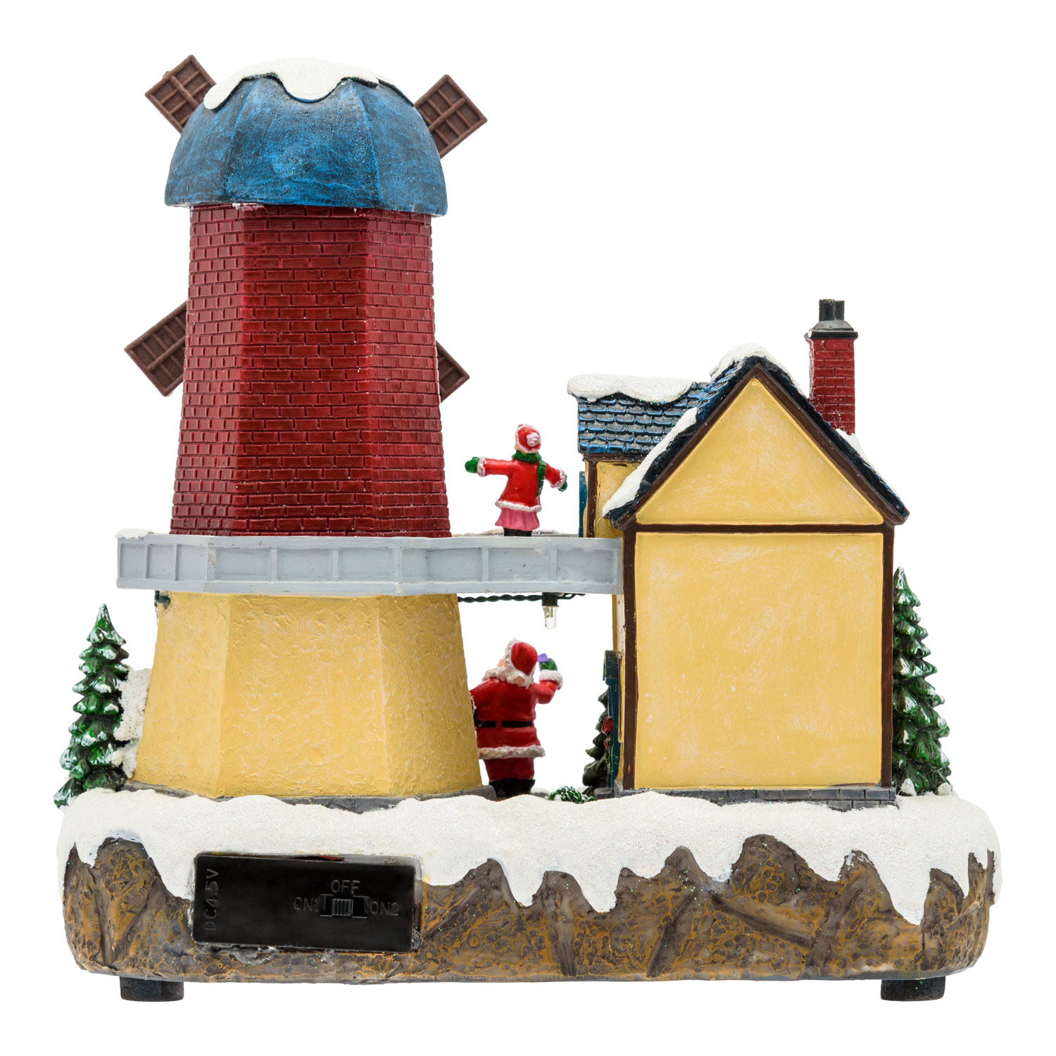 Weihnachtsdorf aus Polyresin, rotierende Windmühle, h 23 cm, mit Weihnachtsliedern 6 Weihnachtsdorf aus Polyresin, rotierende Windmühle, h 23 cm, mit Weihnachtsliedern 6