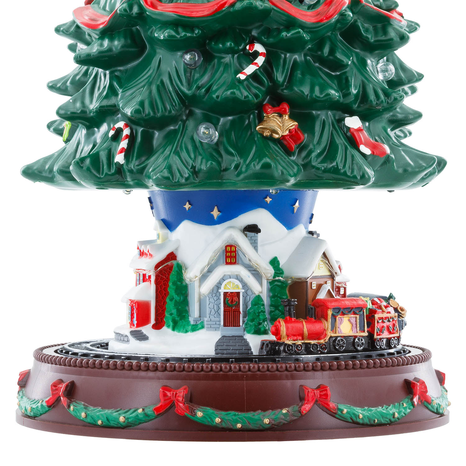 Villaggio di Natale, Albero di Natale saliscendi, h 45 cm, musiche natalizie 3