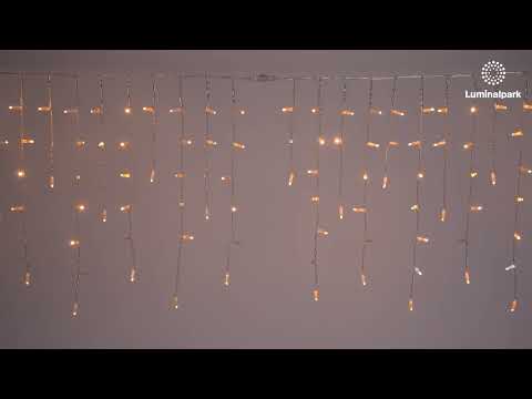 2 x h 0.8 m, Connect ProLine 36V Icicle light, 120 warm white maxiled, transparent cable 2