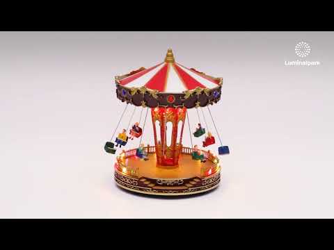 Villaggio di Natale, Giostra Luna Park, h 27 cm, musiche natalizie 2