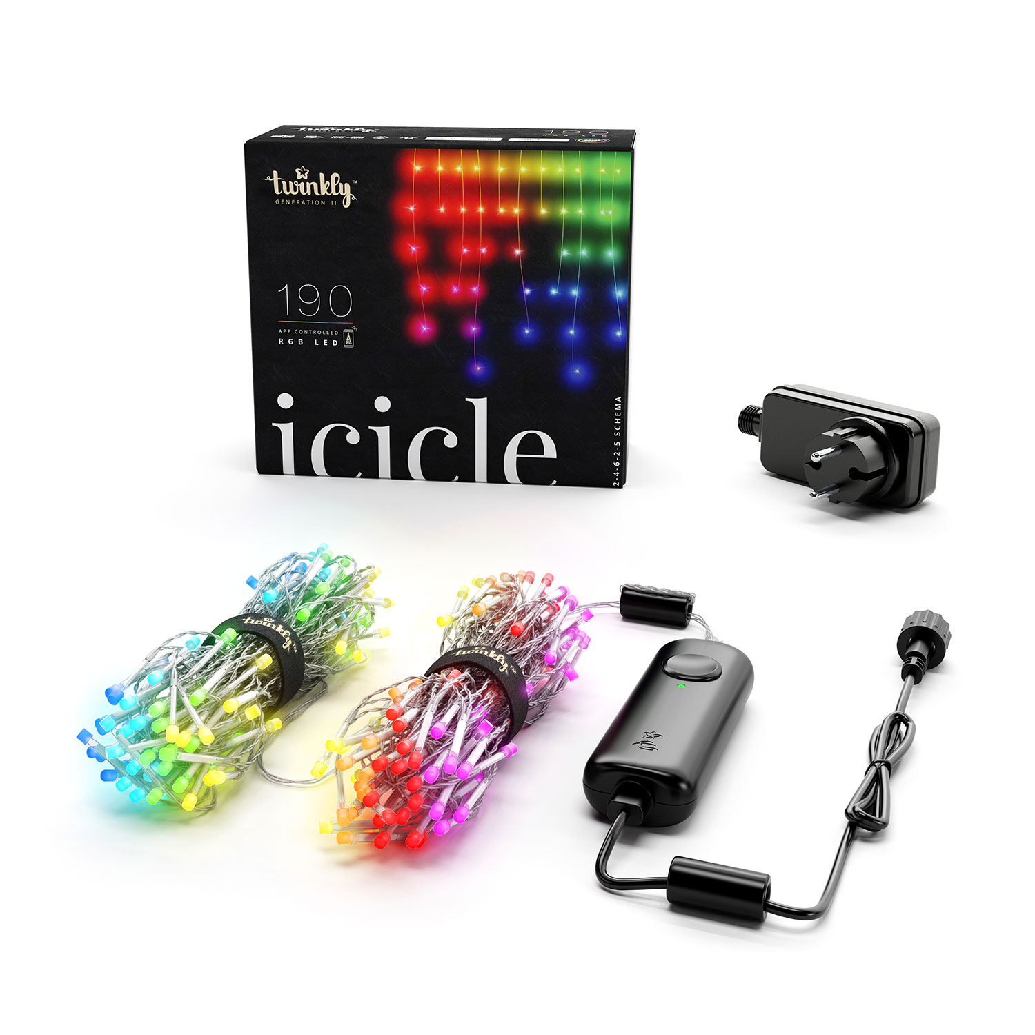 Twinkly Eisregen-Lichterkette 5 x h 0,6 m, 190 RGB LEDs 1 Twinkly Eisregen-Lichterkette 5 x h 0,6 m, 190 RGB LEDs 1
