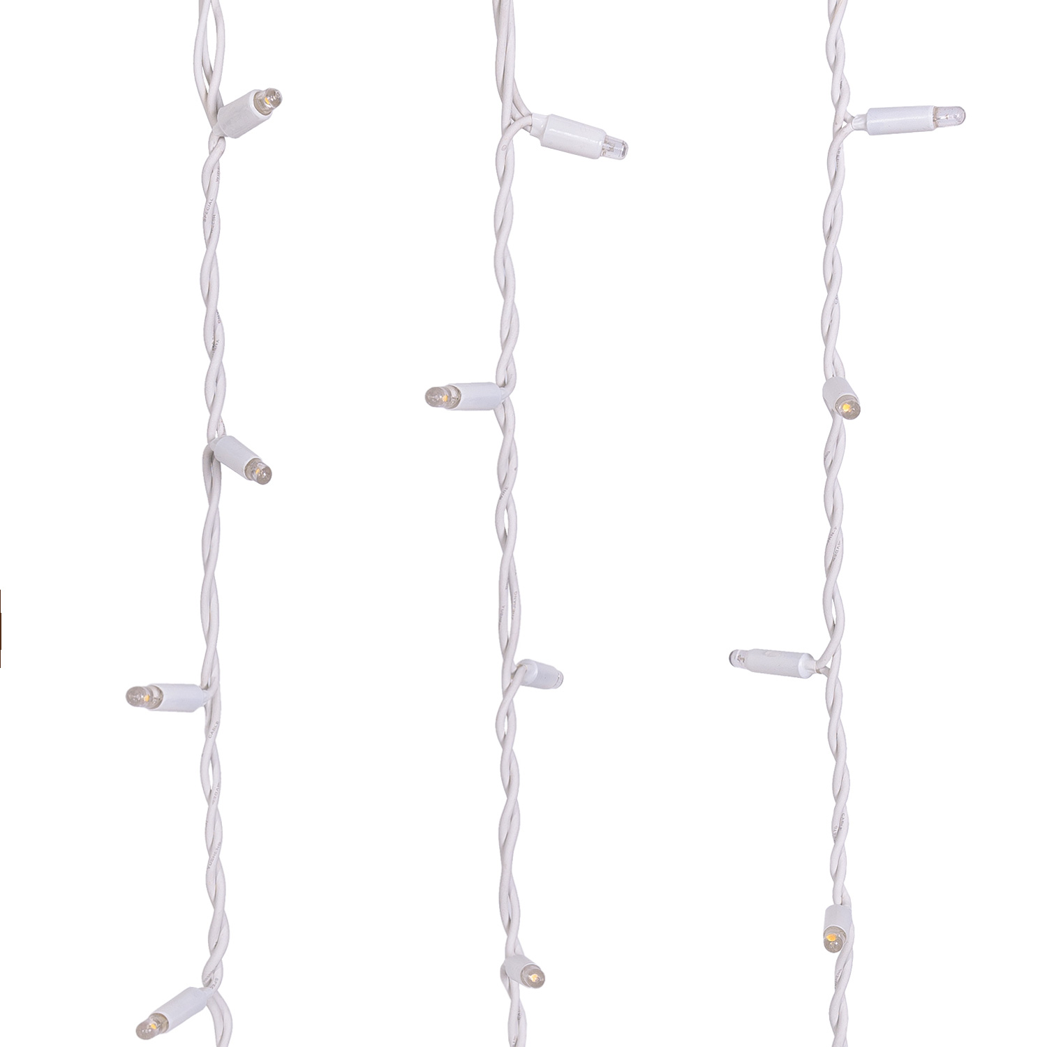 Stalactite 3 x h 1,5 m, 342 maxiled blanc chaud et blanc froid, câble blanc, prolongeable, IP67 6