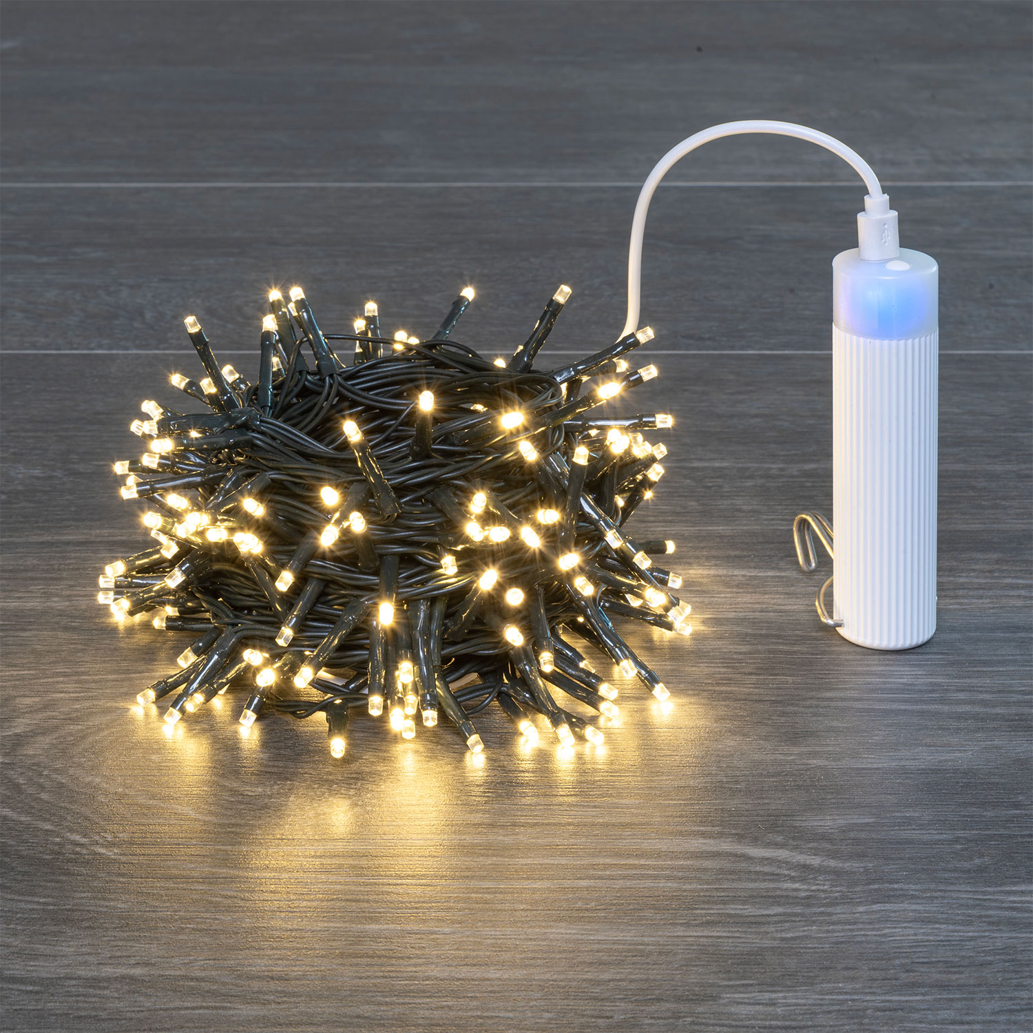 Lichterkette mit USB-POWERBANK 10 m, 200 MiniLEDs warmweiß Lichterkette mit USB-POWERBANK 10 m, 200 MiniLEDs warmweiß