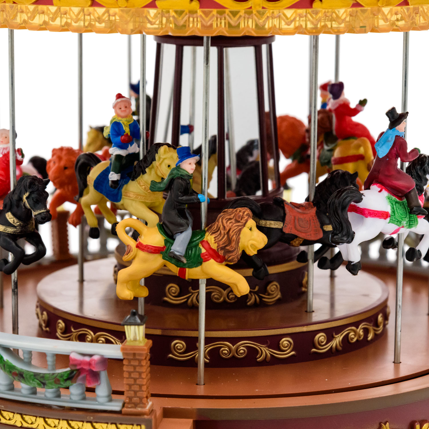 Villaggio di Natale, Giostra rotante con Cavalli in movimento verticale, h. 31 cm, musiche natalizie 4 Villaggio di Natale, Giostra rotante con Cavalli in movimento verticale, h. 31 cm, musiche natalizie 4