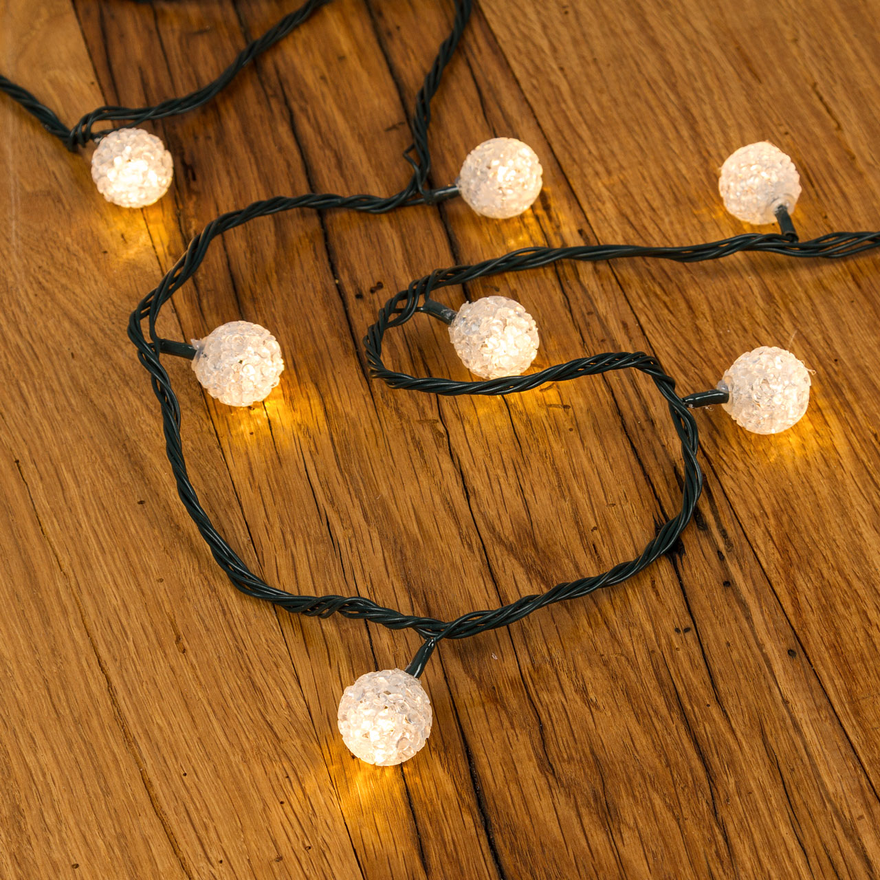 Dekolichterkette 6 m, 40 Mini Kugeln mit warmweißen LEDs 4 Dekolichterkette 6 m, 40 Mini Kugeln mit warmweißen LEDs 4