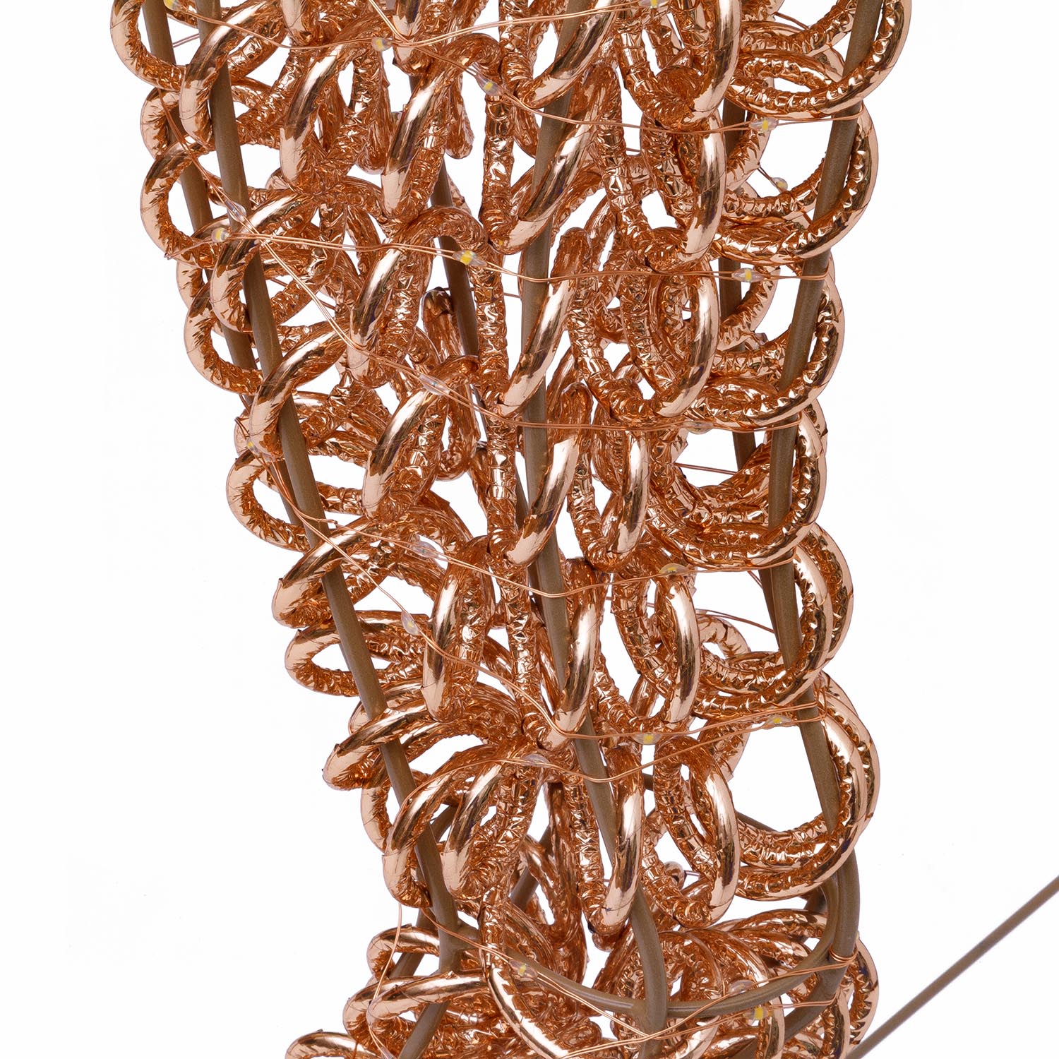 Renna in metallo 3D Rose Gold, filo a spirale, h 200 cm, 2400 microled bianco caldo 5