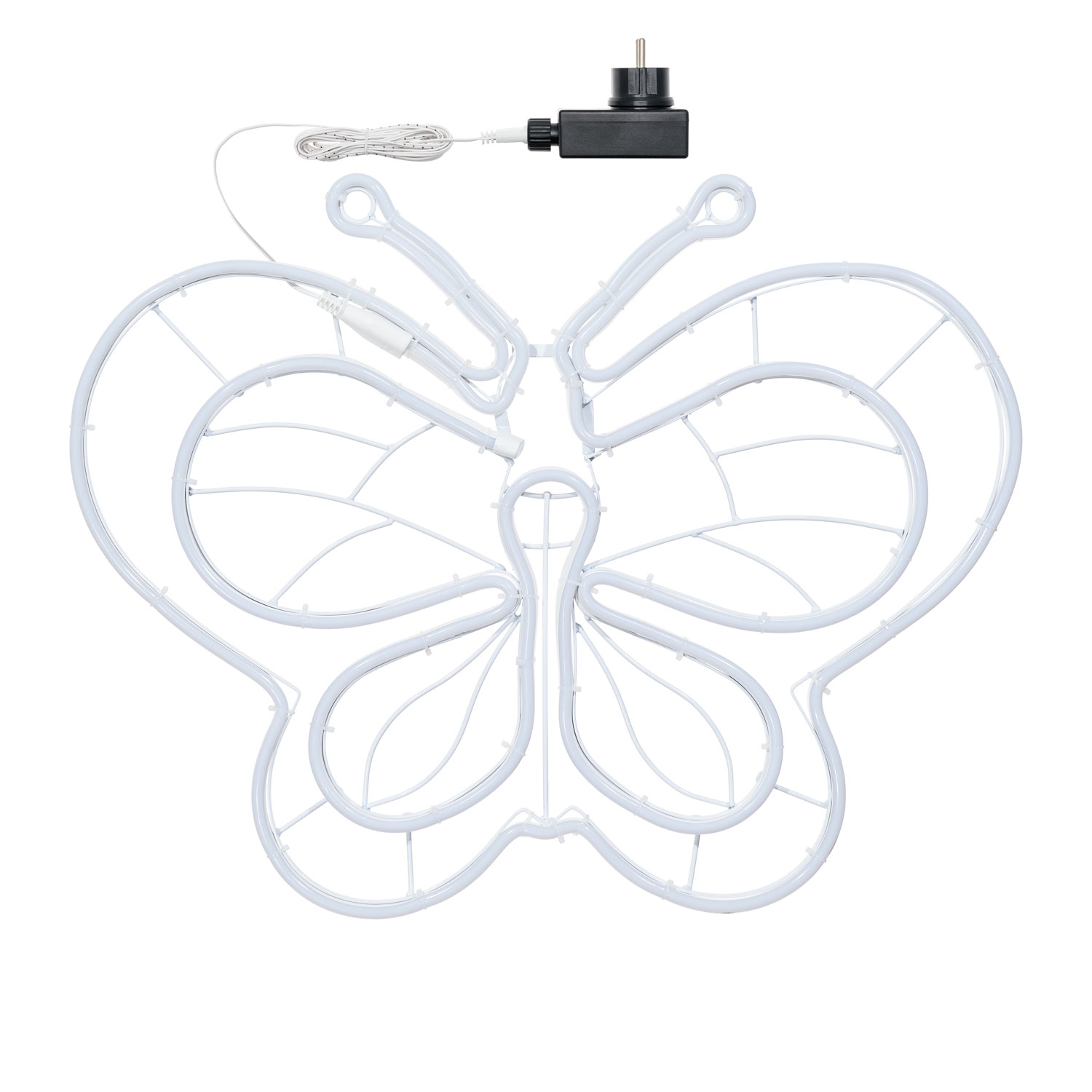 Mariposa luminosa, led blanco cálido y rosa, efecto neón, h. 45 cm 3 Mariposa luminosa, led blanco cálido y rosa, efecto neón, h. 45 cm 3