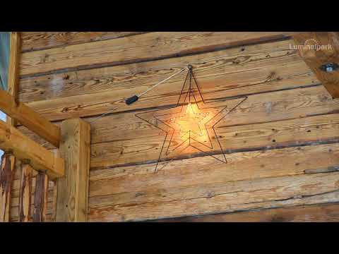 Dreifach-Stern aus Kupferdraht mit warmweißen LEDs (58 cm) 2 Dreifach-Stern aus Kupferdraht mit warmweißen LEDs (58 cm) 2