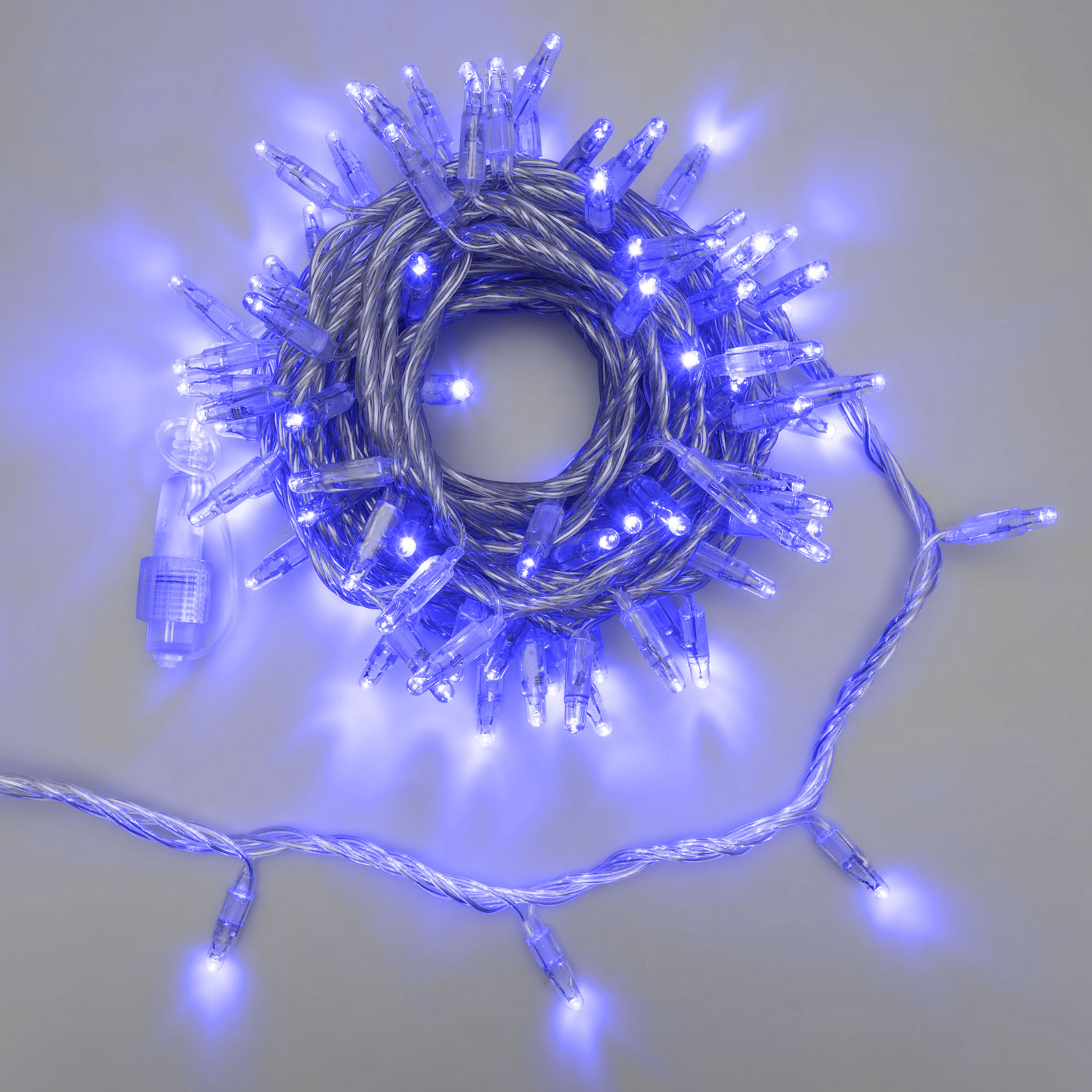 Lichterkette 10 m, 96 Maxi LEDs blau, transparentes Kabel, erweiterbar 7 Lichterkette 10 m, 96 Maxi LEDs blau, transparentes Kabel, erweiterbar 7