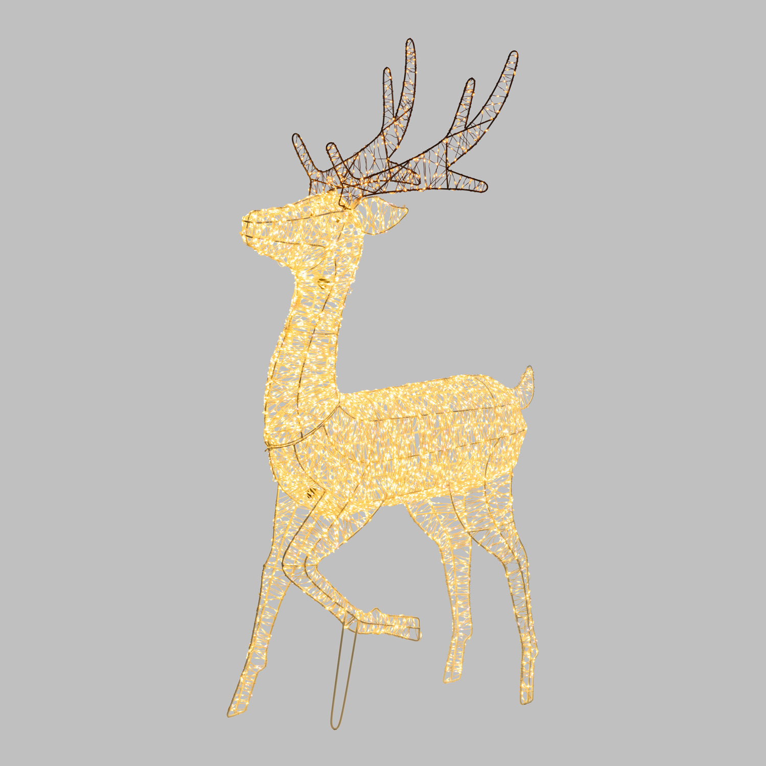 3D-Rentier mit angehobener Hufe, H. 130 cm, 5560 Mikro-LEDs mit hoher Anzahl in Warmweiß und Kaltweiß 5 3D-Rentier mit angehobener Hufe, H. 130 cm, 5560 Mikro-LEDs mit hoher Anzahl in Warmweiß und Kaltweiß 5