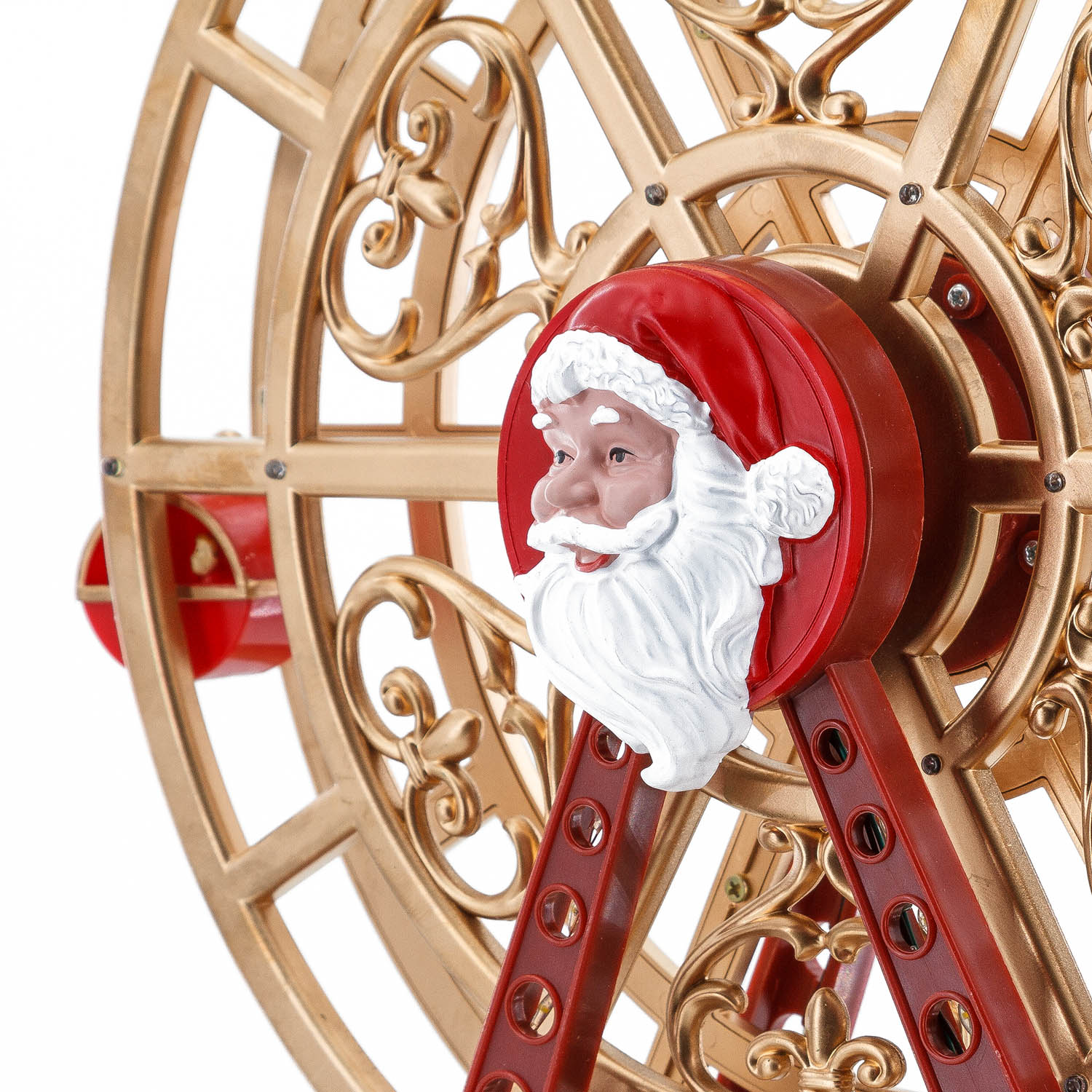 Villaggio di Natale, Ruota Panoramica Babbo Natale, h 36 cm, musiche natalizie 4