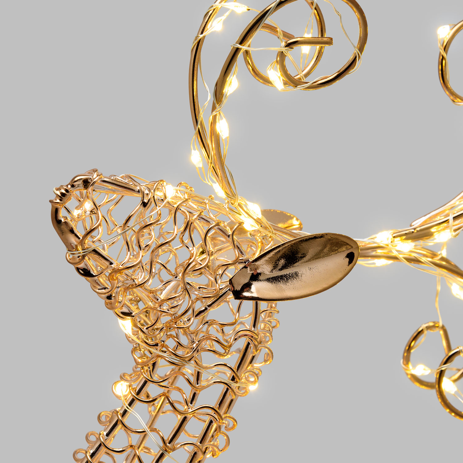 Rentier aus Metalldraht h 30 cm, MicroLEDs warmweiß 5 Rentier aus Metalldraht h 30 cm, MicroLEDs warmweiß 5