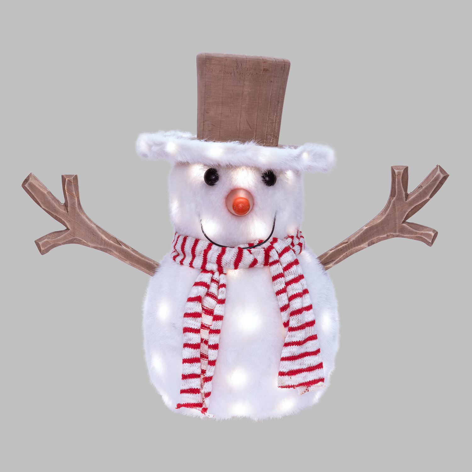 SnowPazzo luminoso 3D in legno, h 40 cm, Dual Color MicroLED bianco caldo e bianco freddo, uso interno 6