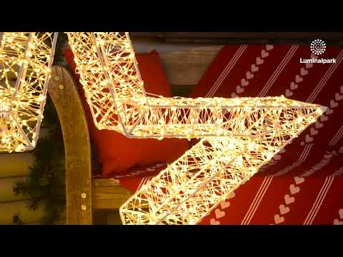 Étoile Blanche en 3D, Ø 110 cm, 7000 Microled haute densité blanc chaud et froid, utilisation en intérieur 2