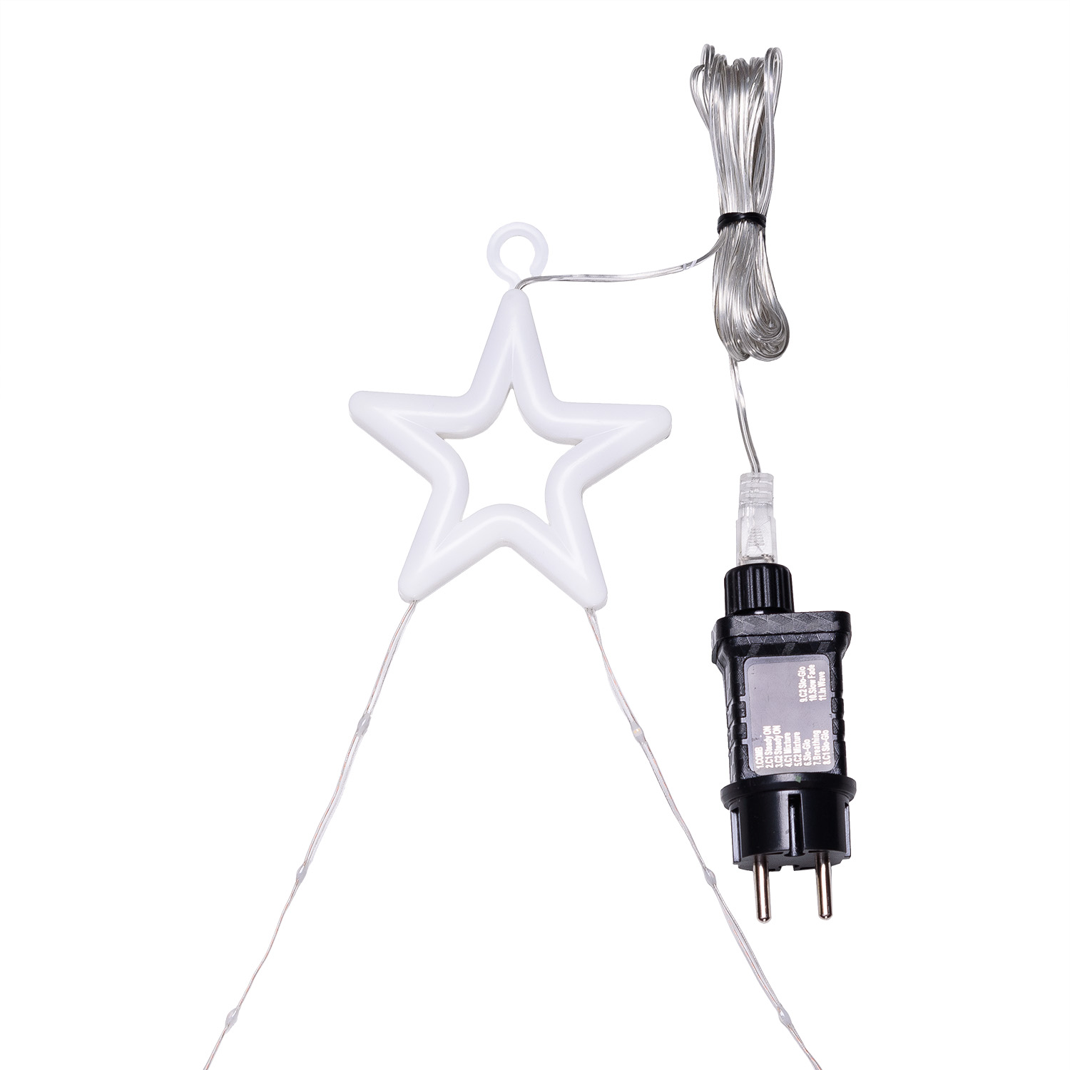 Babbo Natale su scala luminosa, h 200 cm, Dual LED bianco caldo e multicolor 12