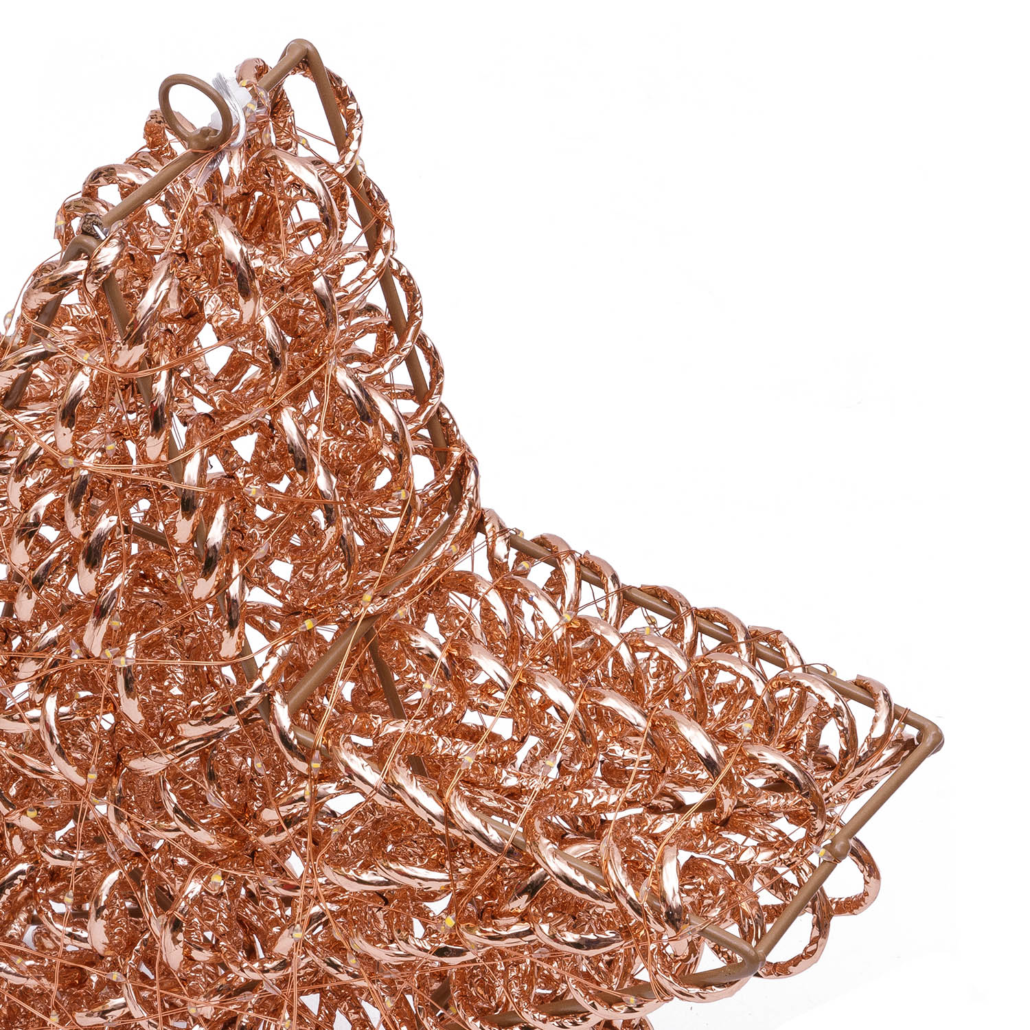 Stella in metallo 3D Rose Gold, filo a spirale, ∅38 cm, 400 microled bianco caldo 3