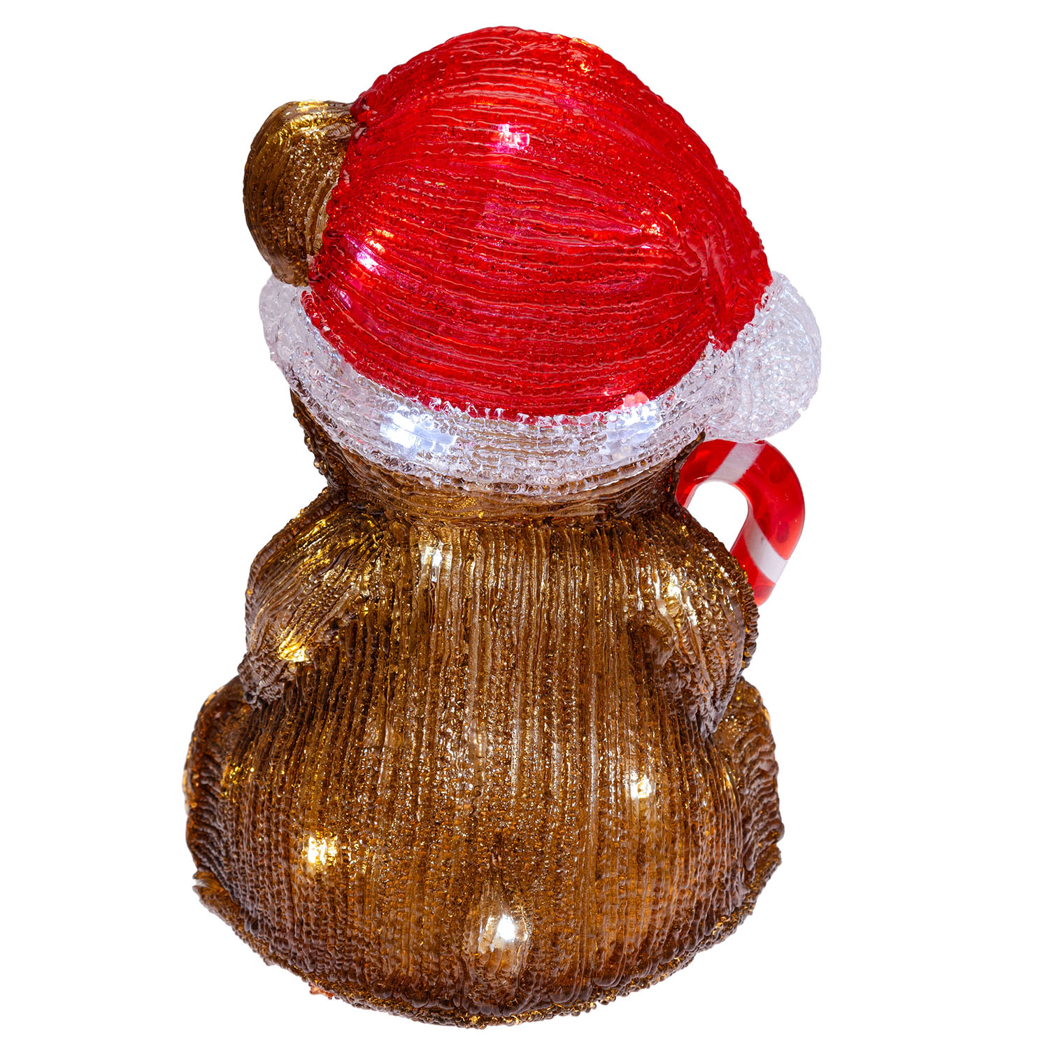 Battery-operated Christmas bear with Candy Cane, h 24 cm, 32 cold white LEDs 4 Battery-operated Christmas bear with Candy Cane, h 24 cm, 32 cold white LEDs 4