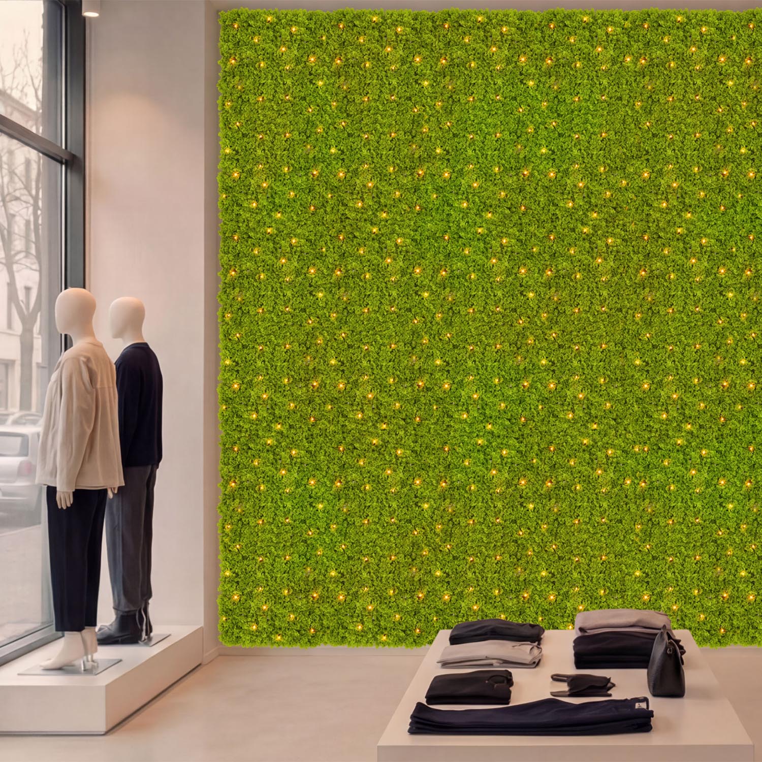 Panneau de Lichen artificiel vert acide Green Wall Light, 16 Maxiled Dual Color blanc chaud 4