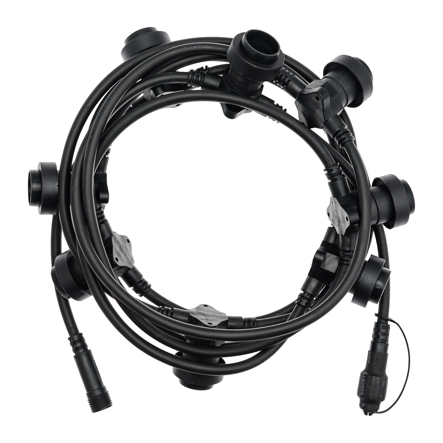 5m E27 Black Festoon Cable, 8 Sockets, Connectable 2 5m E27 Black Festoon Cable, 8 Sockets, Connectable 2