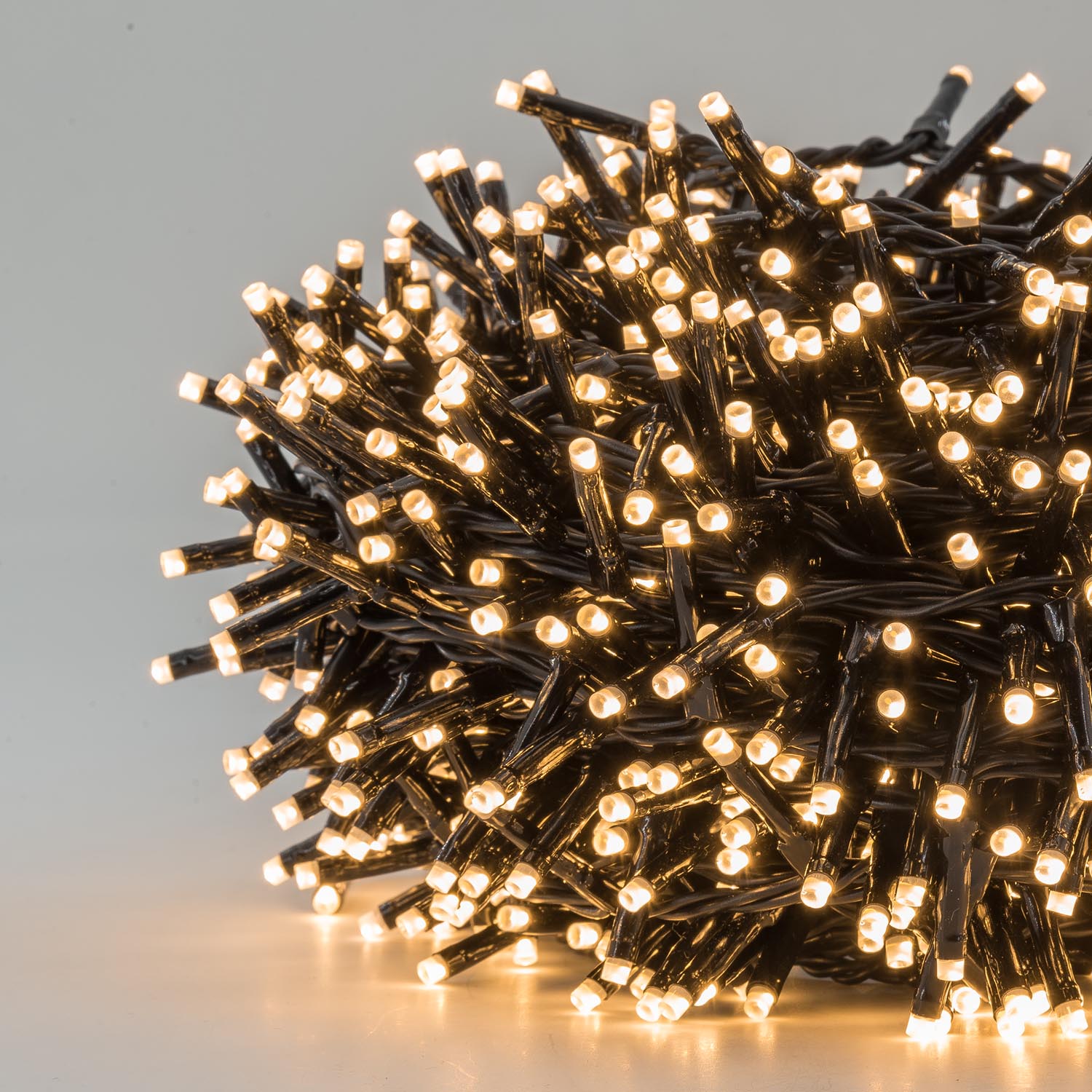 Catena 30 m, 1000 miniled bianco caldo e bianco extra caldo, cavo nero 9