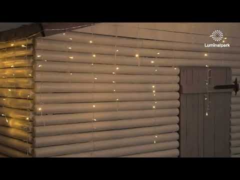 Stalactite 3,4 x h 0,8 m, 384 miniled blanc chaud, câble transparent 2