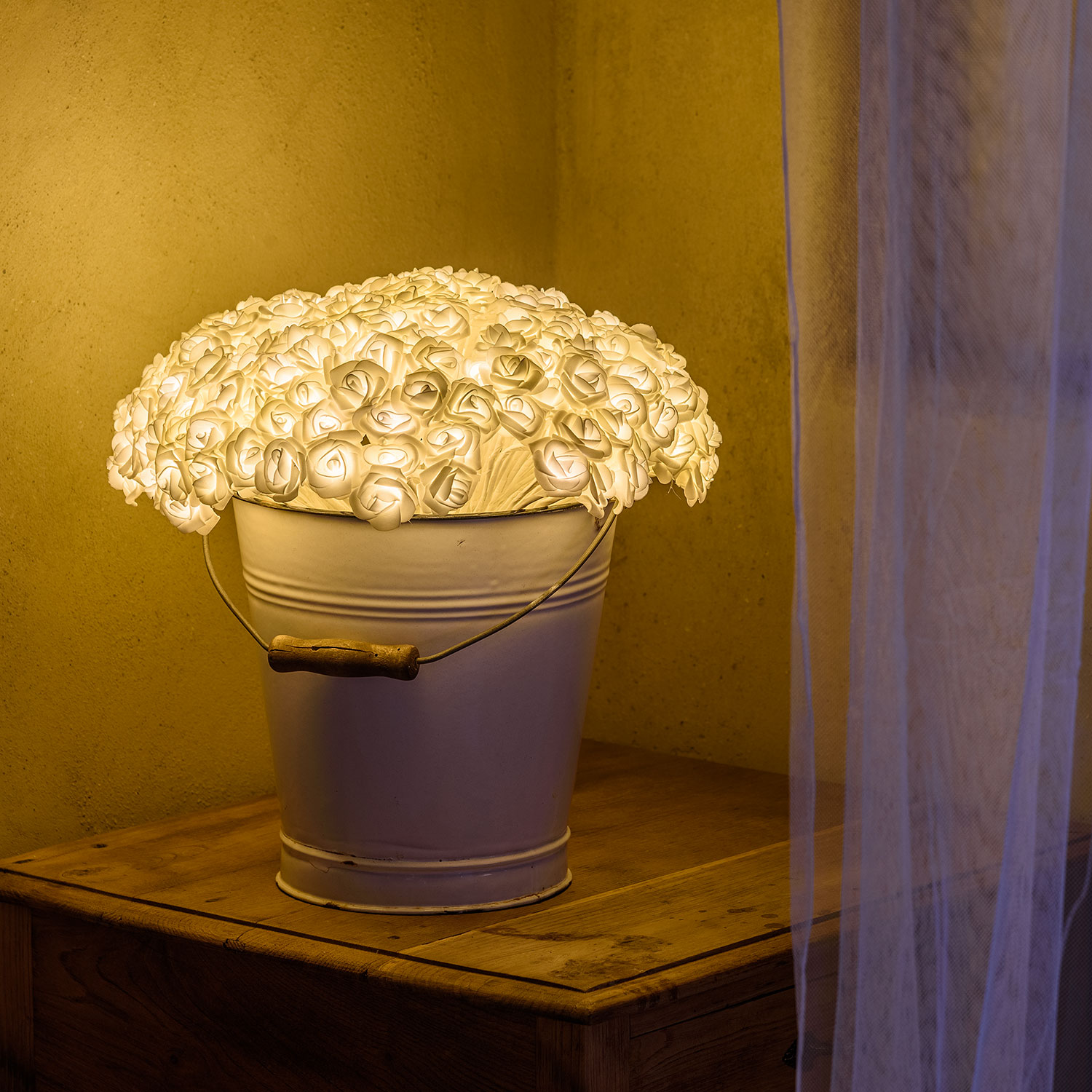 Bouquet de 192 roses blanches, led blanc chaud 7 Bouquet de 192 roses blanches, led blanc chaud 7