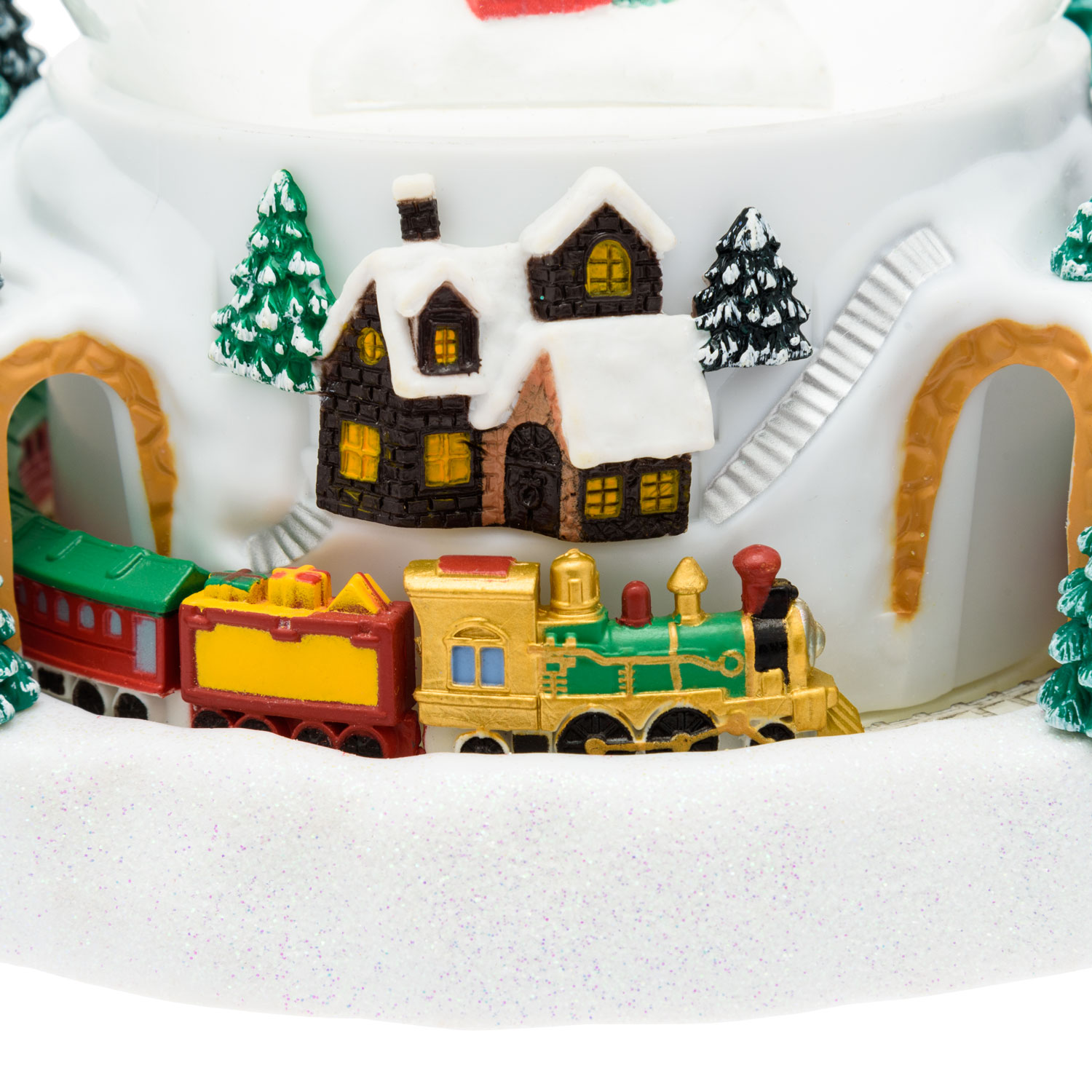Lanterne paysage enneigé avec petit train en mouvement et sphère scintillante, h 18,5 cm, blanc chaud 5 Lanterne paysage enneigé avec petit train en mouvement et sphère scintillante, h 18,5 cm, blanc chaud 5