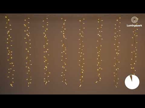 Cortina de Luces StarFall 3 x h 0,8 m, 768 led blanco cálido, cable transparente 2