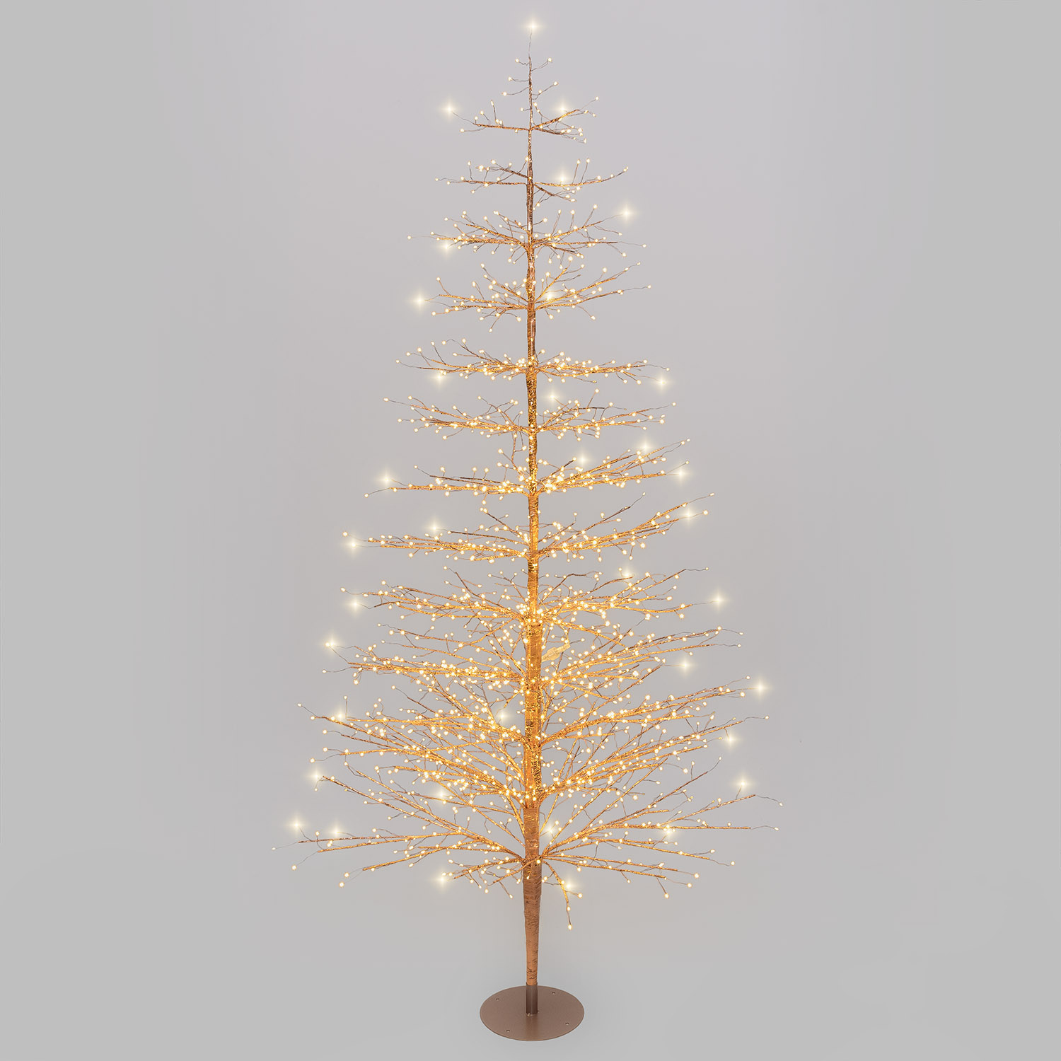 Albero Conico Tiglio oro rosa h 1,8 m, 1568 microled bianco caldo, uso interno