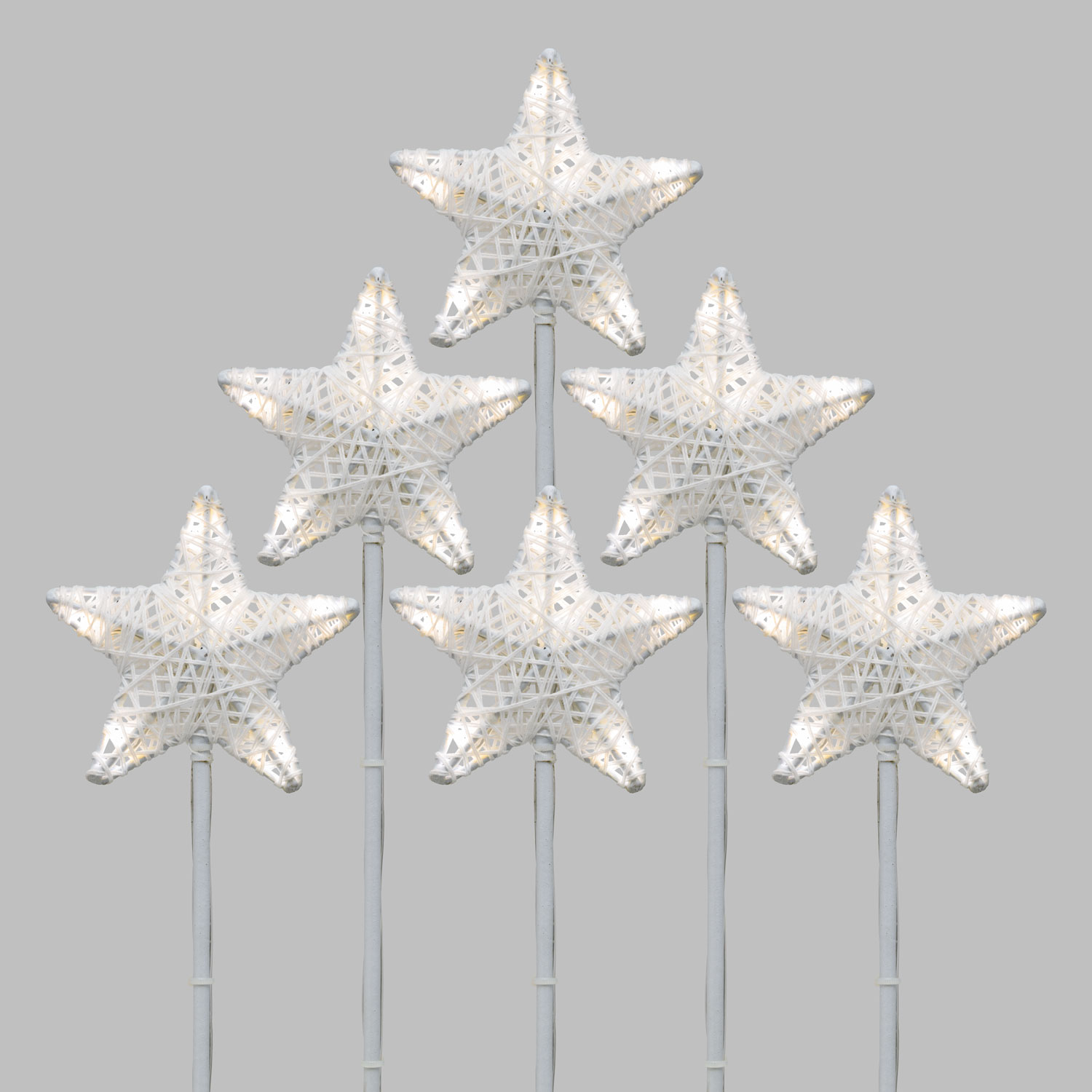 Lot de 6 Étoiles 3D Ø 10 cm avec piquet, 36 aux deux couleurs LED blanc chaud et froid 13 Lot de 6 Étoiles 3D Ø 10 cm avec piquet, 36 aux deux couleurs LED blanc chaud et froid 13