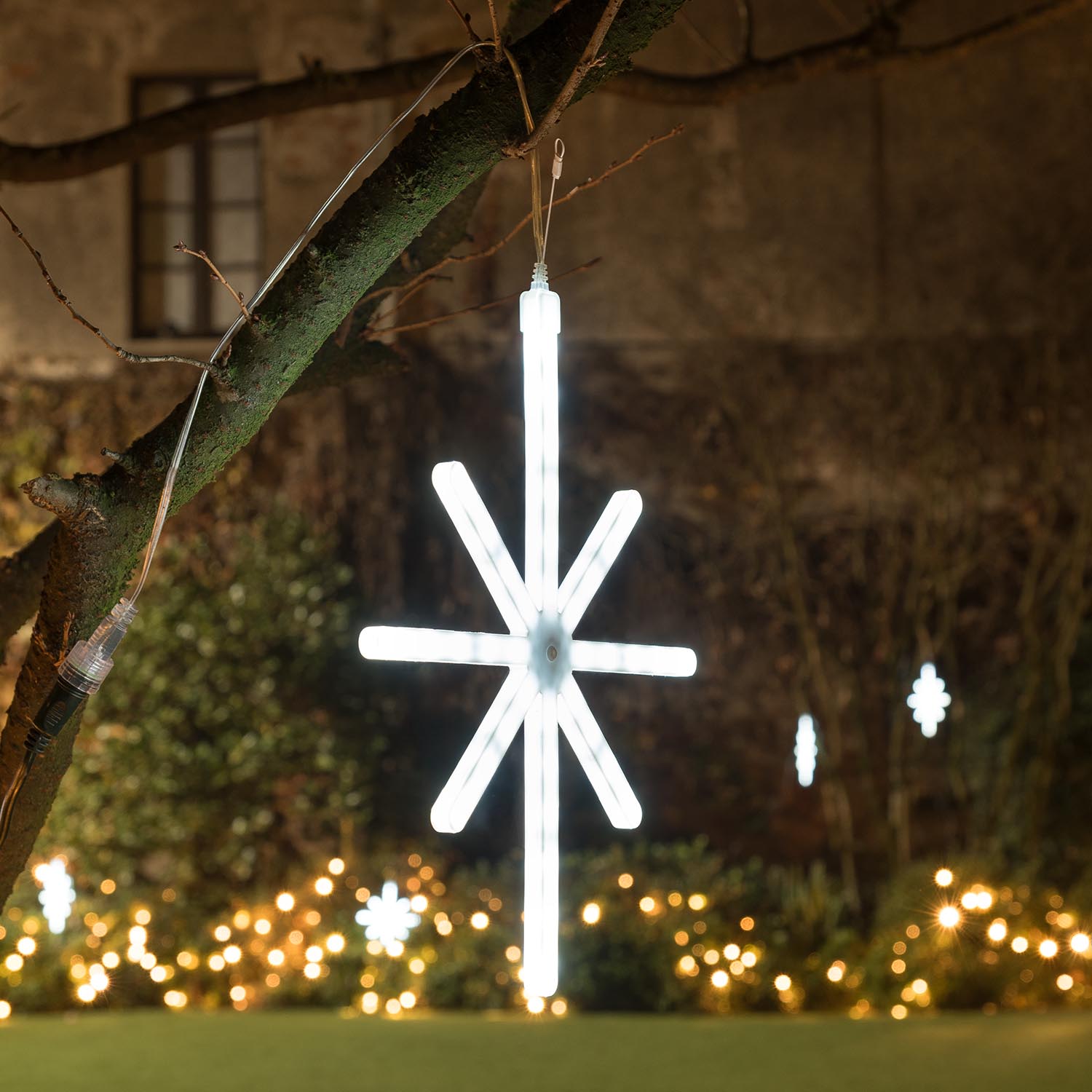 Animated Polar Star 36 cm, Connect ProLine 36V, 76 led SMD bianco freddo, cavo trasparente