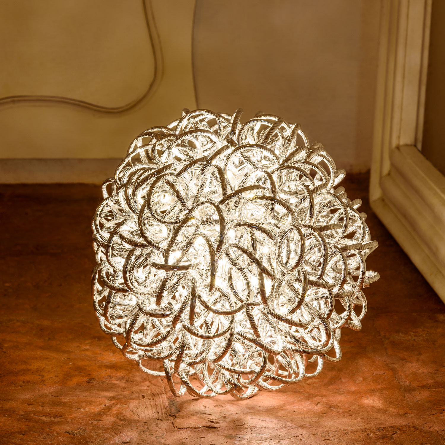 30cm 60 Warm White LEDs Silver Aluminum Sphere 4 30cm 60 Warm White LEDs Silver Aluminum Sphere 4